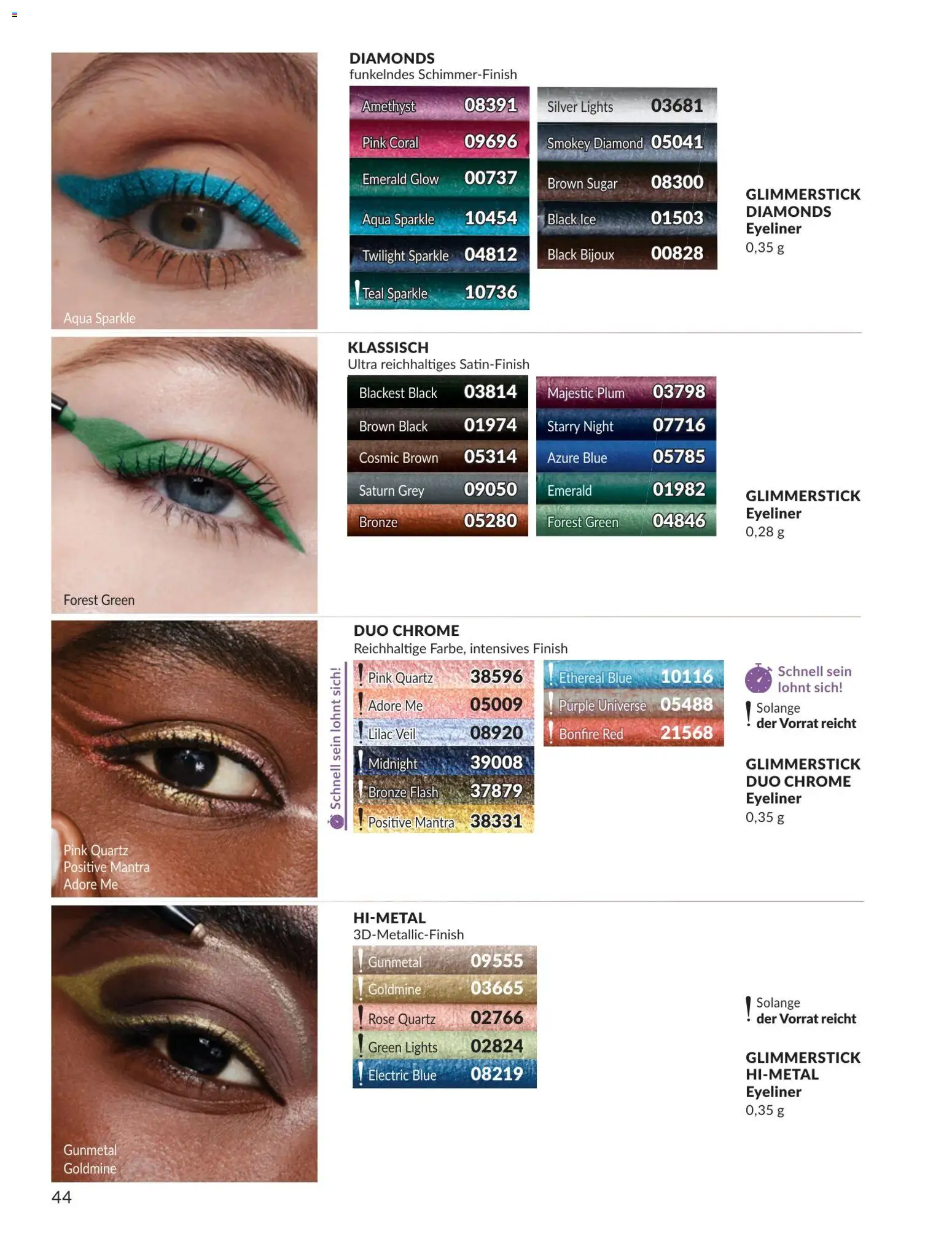 AVON Katalog Juli 2026 – gültig ab 01.07.2026 | Seite: 44 | Produkte: Coral, Eyeliner, Finish