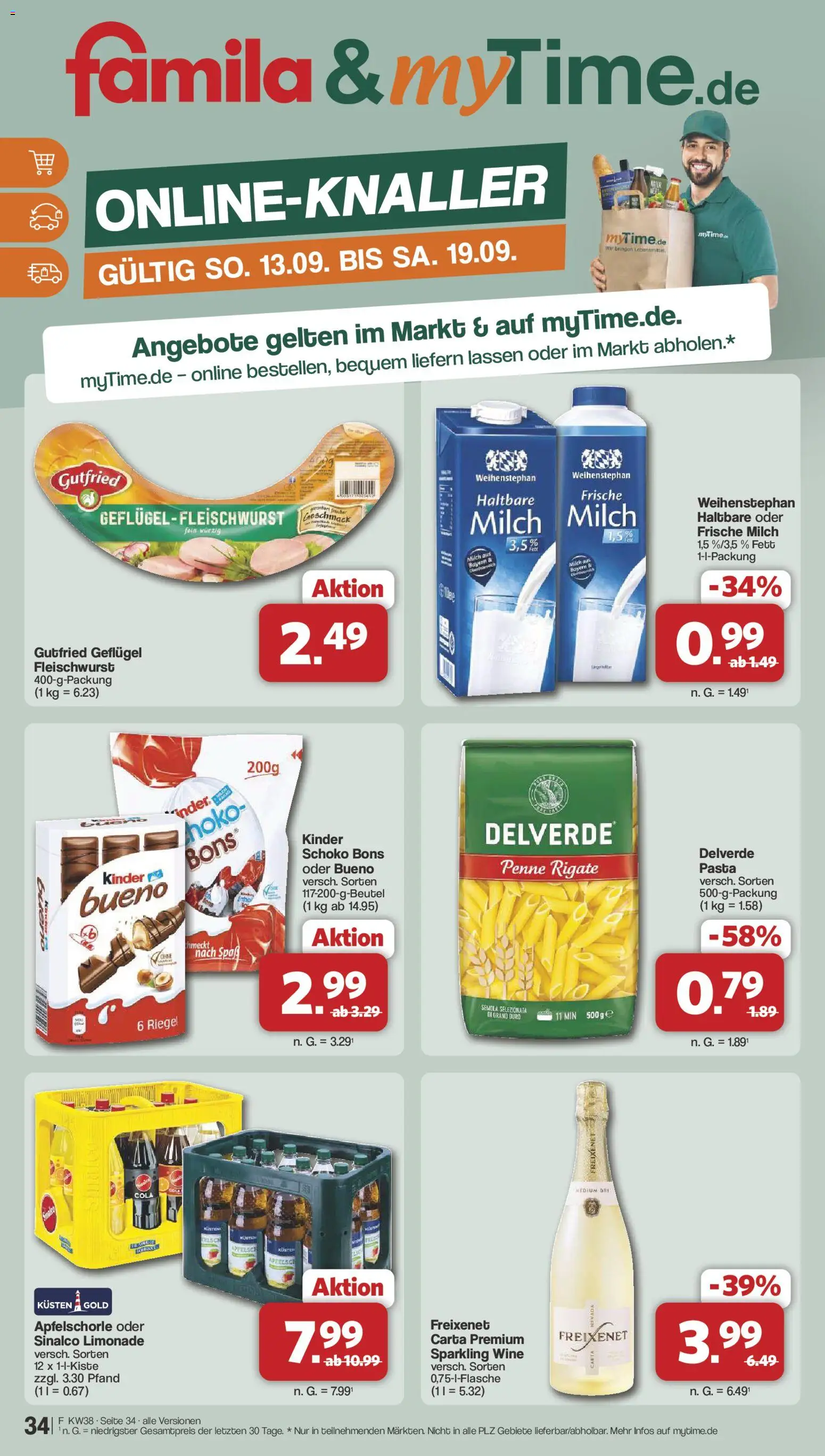 Famila Nordwest Prospekt – gültig ab 14.09.2026 | Seite: 38 | Produkte: Milch, Freixenet, Milch 3,5%, Pasta