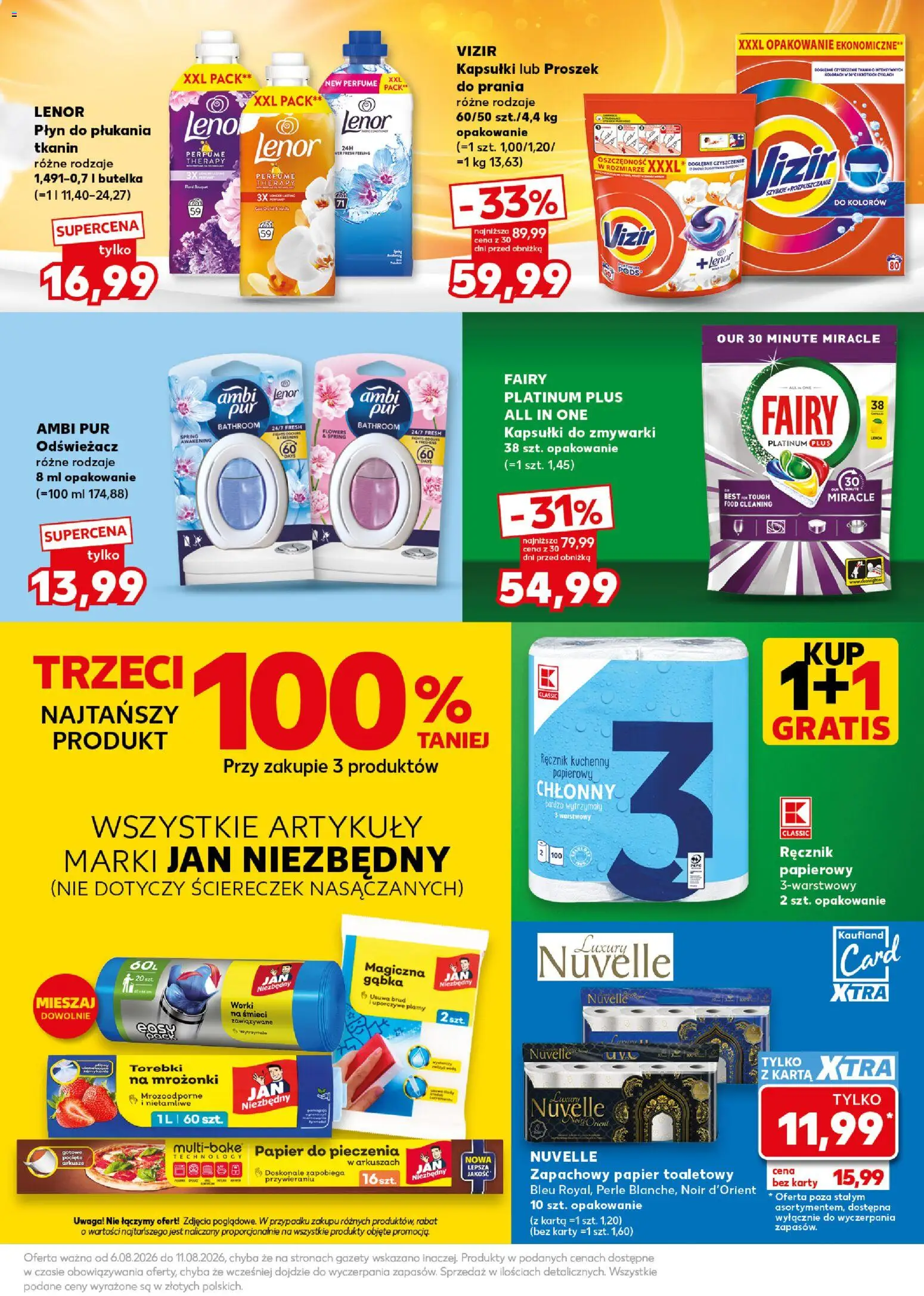 Kaufland Polsko leták - Mocny start od 10.08.2026 | Strana: 19 | Produkty: Lenor, Karty