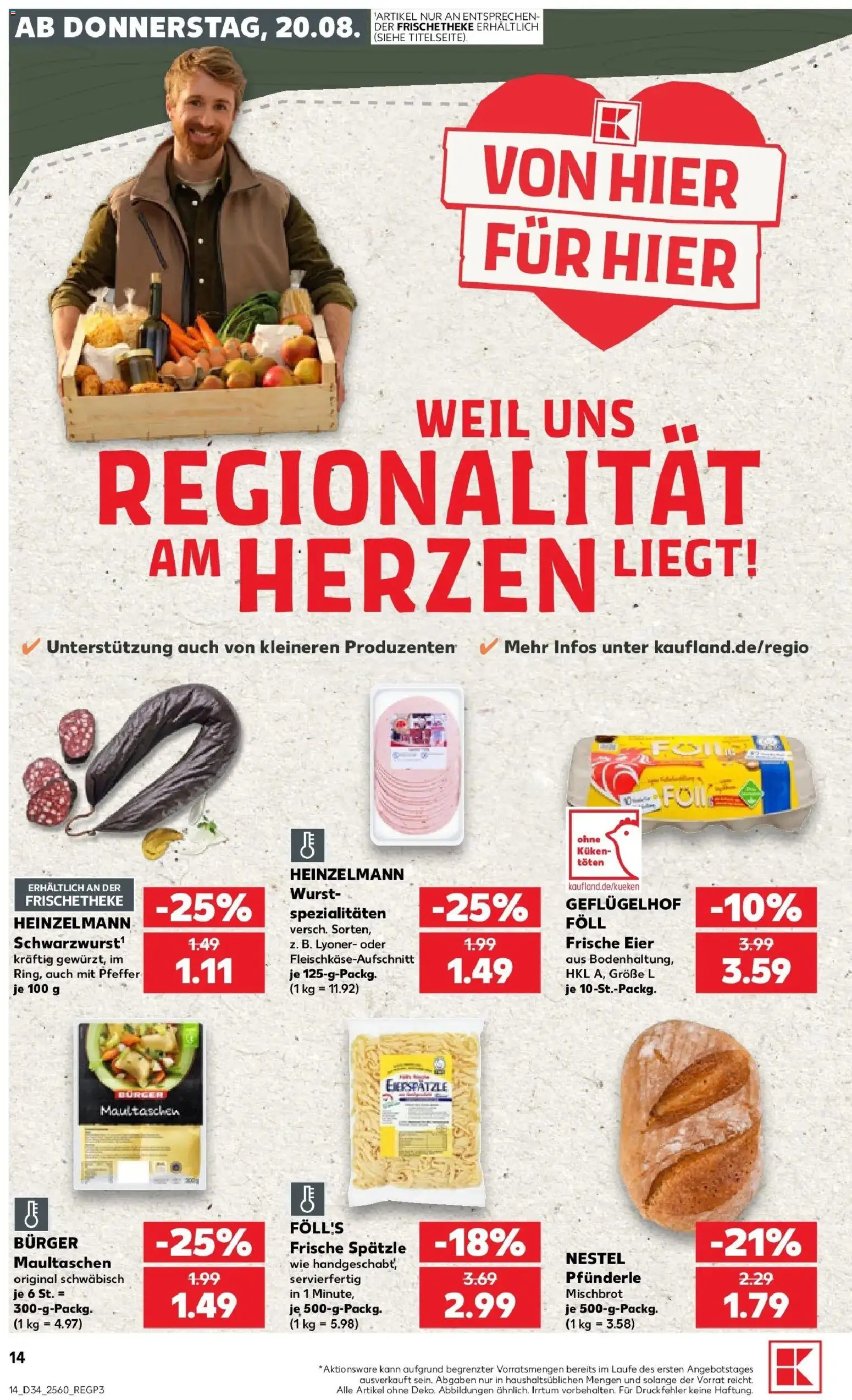 Prospekt Kaufland ab 17.08.2026 » Angebote Online zum Blättern | Seite: 25 | Produkte: Eier, Spezialitäten, Burger, Wurst