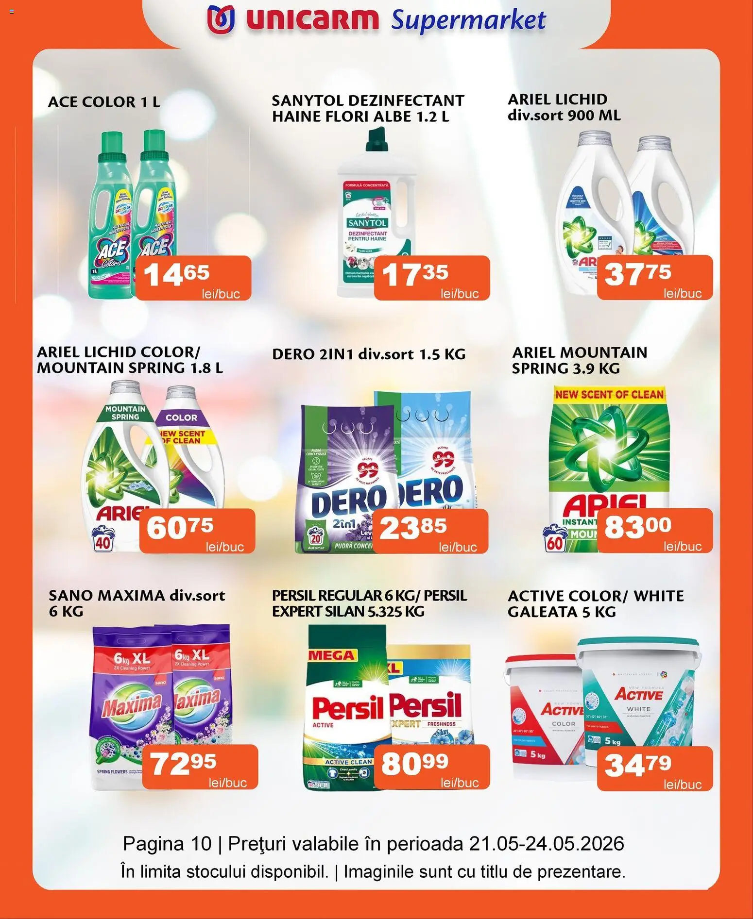 Noul catalog Unicarm – valabil de la 21.05.2026 | Pagină: 10 | Produse: Pomelo, Pudră, Haine