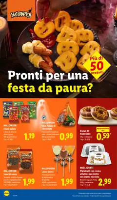Anteprima del volantino HALLOWEEN Semi di zucca, Tostati e salati o al gusto paprika e peperoncino, 150/200 g confezione, 1 kg = 13.27/9.95 € valido a partire dal 08/10/2026 | Pagina: 20