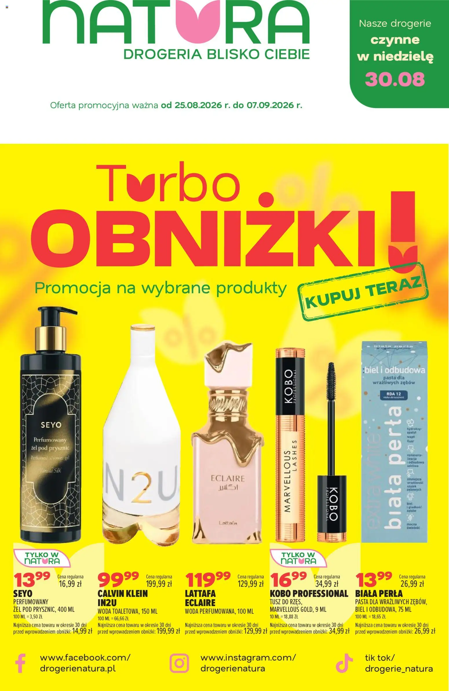 Drogerie Natura gazetka od 25.08.2026 | Strona: 1 | Produkty: Drogeria, Pasta, Żel pod prysznic, Woda