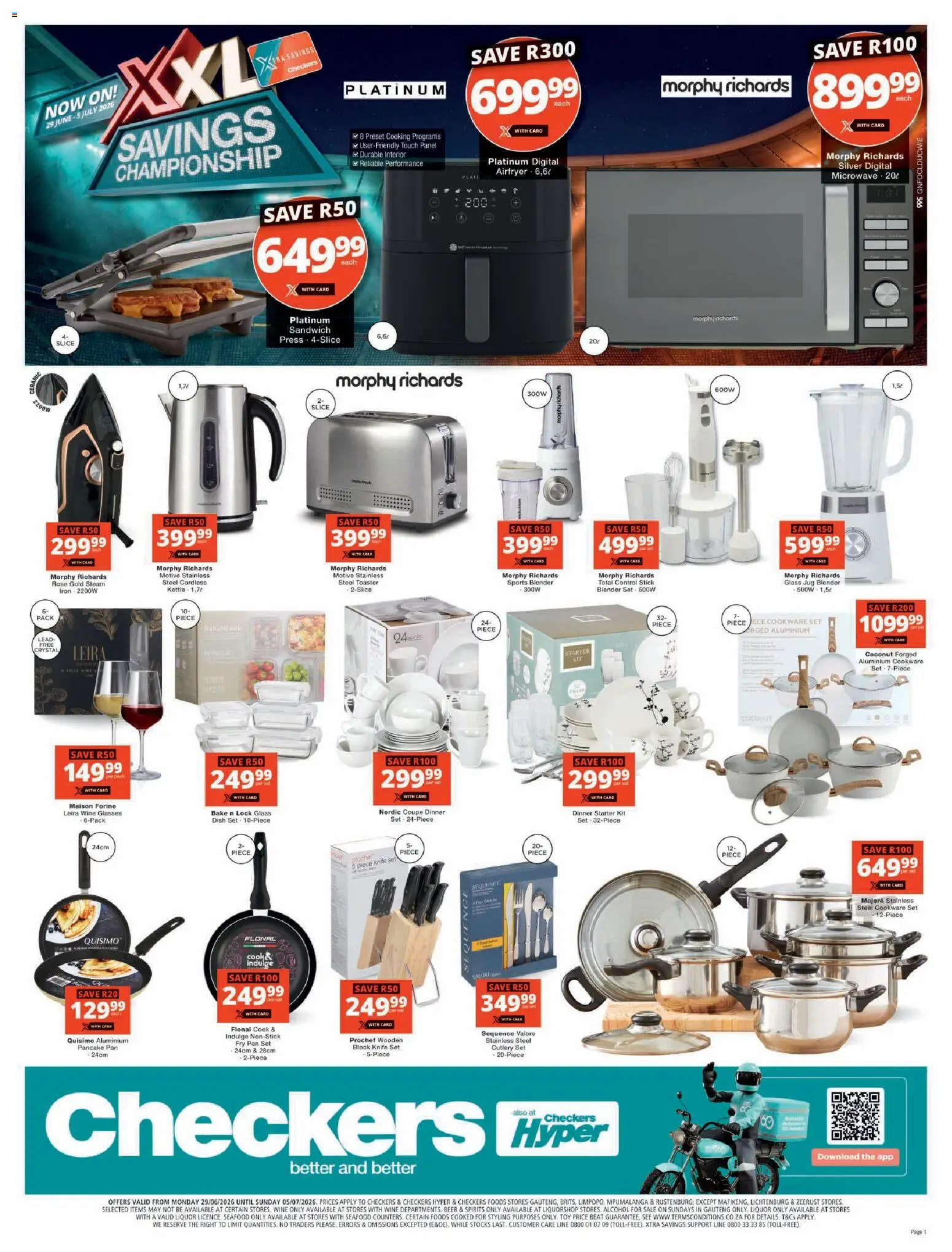 New Checkers catalogue – valid from 29/06/2026 | Page: 13 | Products: Knife set, Lock, Blender, Seafood