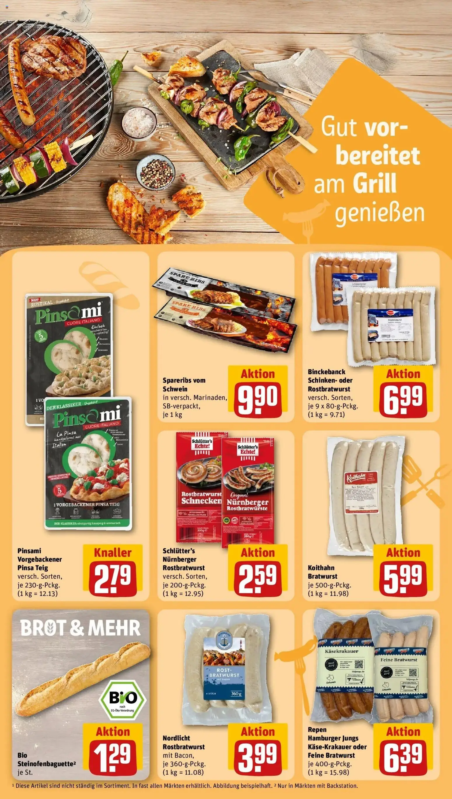 REWE Prospekt ab 03.08.2026 zum Blättern » Angebote | Seite: 17 | Produkte: Grill, Bratwurst, Spare ribs, Schinken