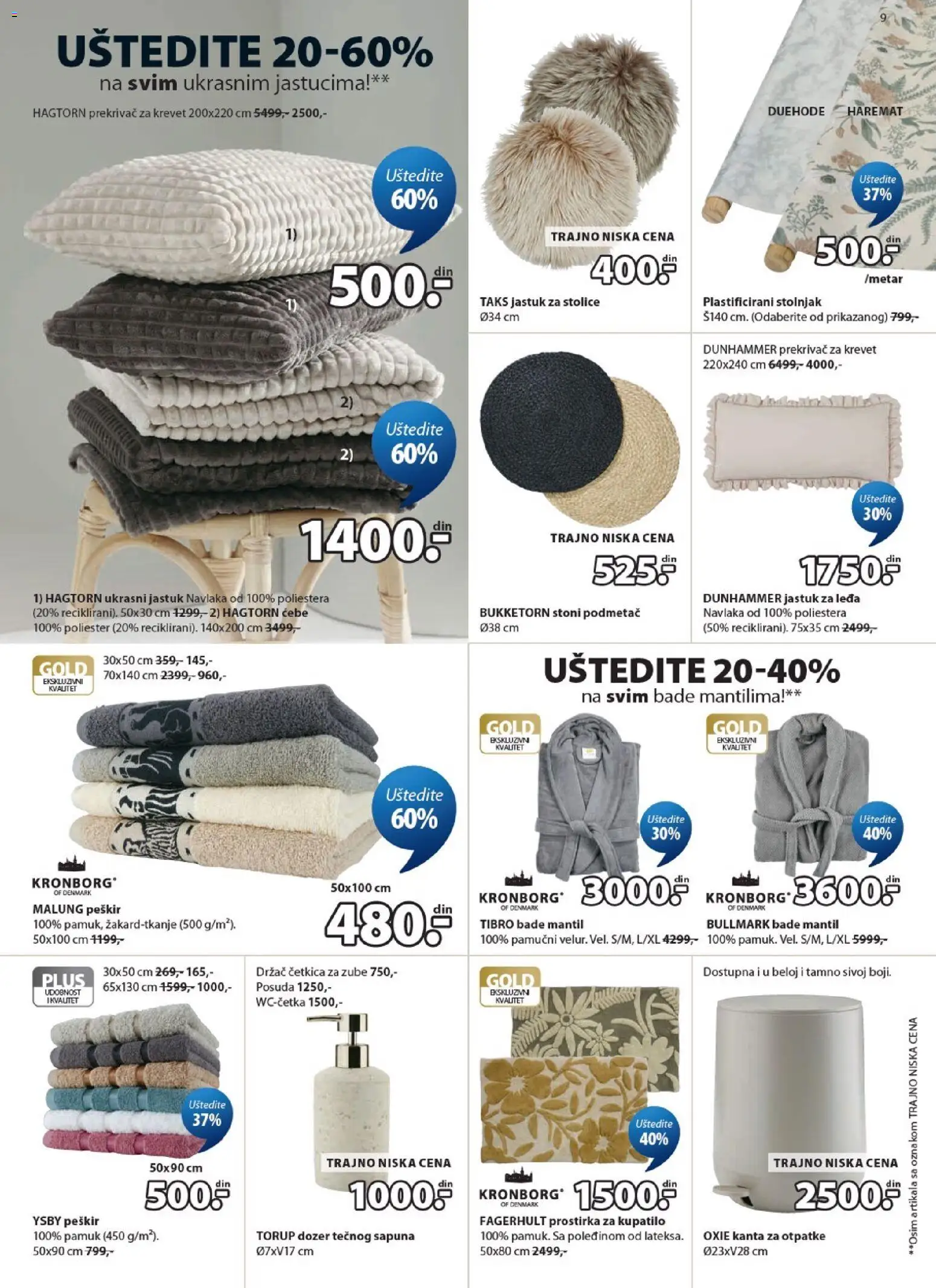Jysk katalog - važi od 20.05.2026 | Strana: 9 | Proizvode: Krevet, Kupatilo, Stolnjak, Bade mantil