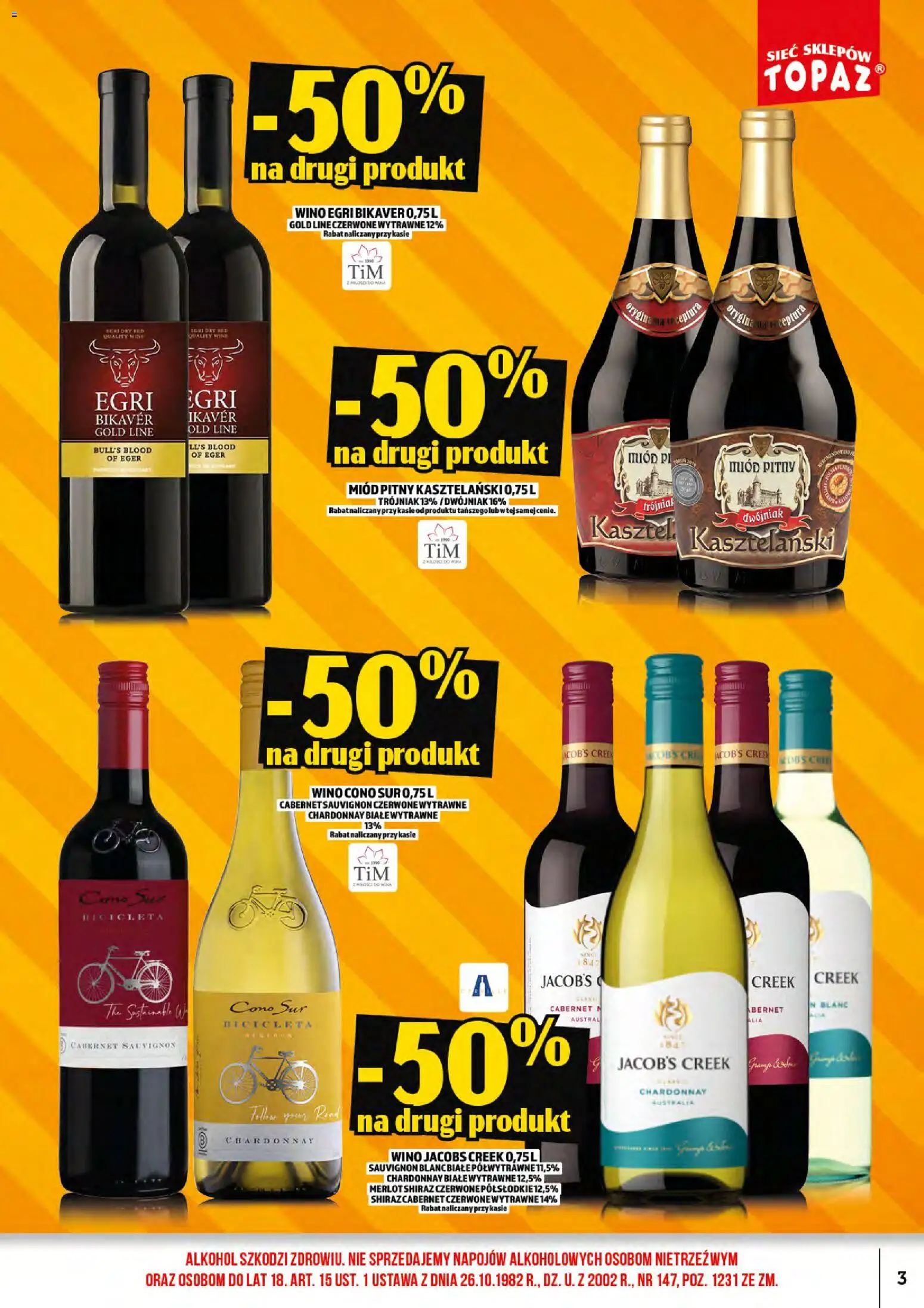 Topaz gazetka alkoholowa od 17.07.2026 | Strona: 5 | Produkty: Chardonnay, Miód pitny, Wino Egri Bikaver, Alkohol