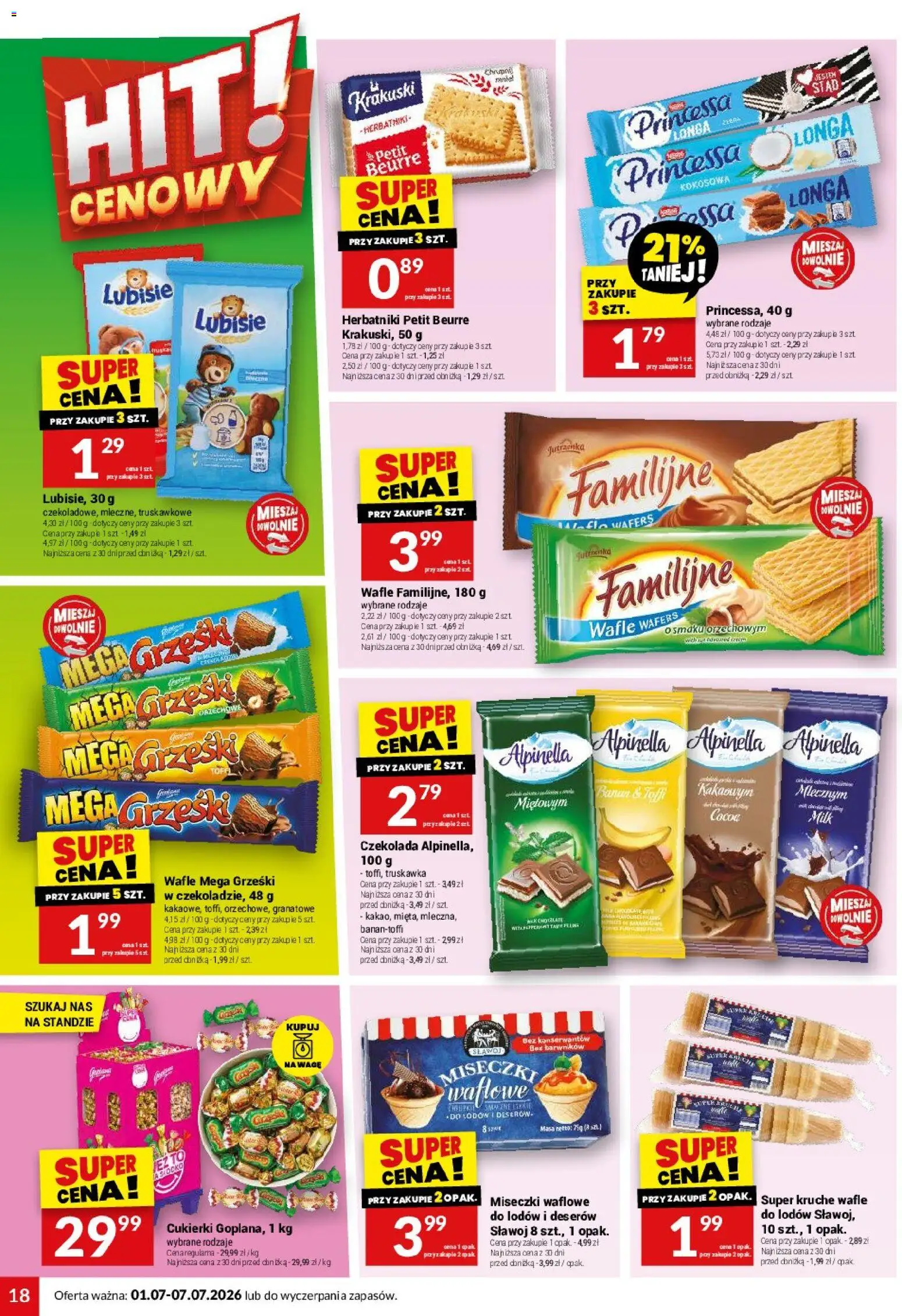 Twój Market gazetka od 01.07.2026 | Strona: 18 | Produkty: Mak, Wafle, Czekolada, Cukierki