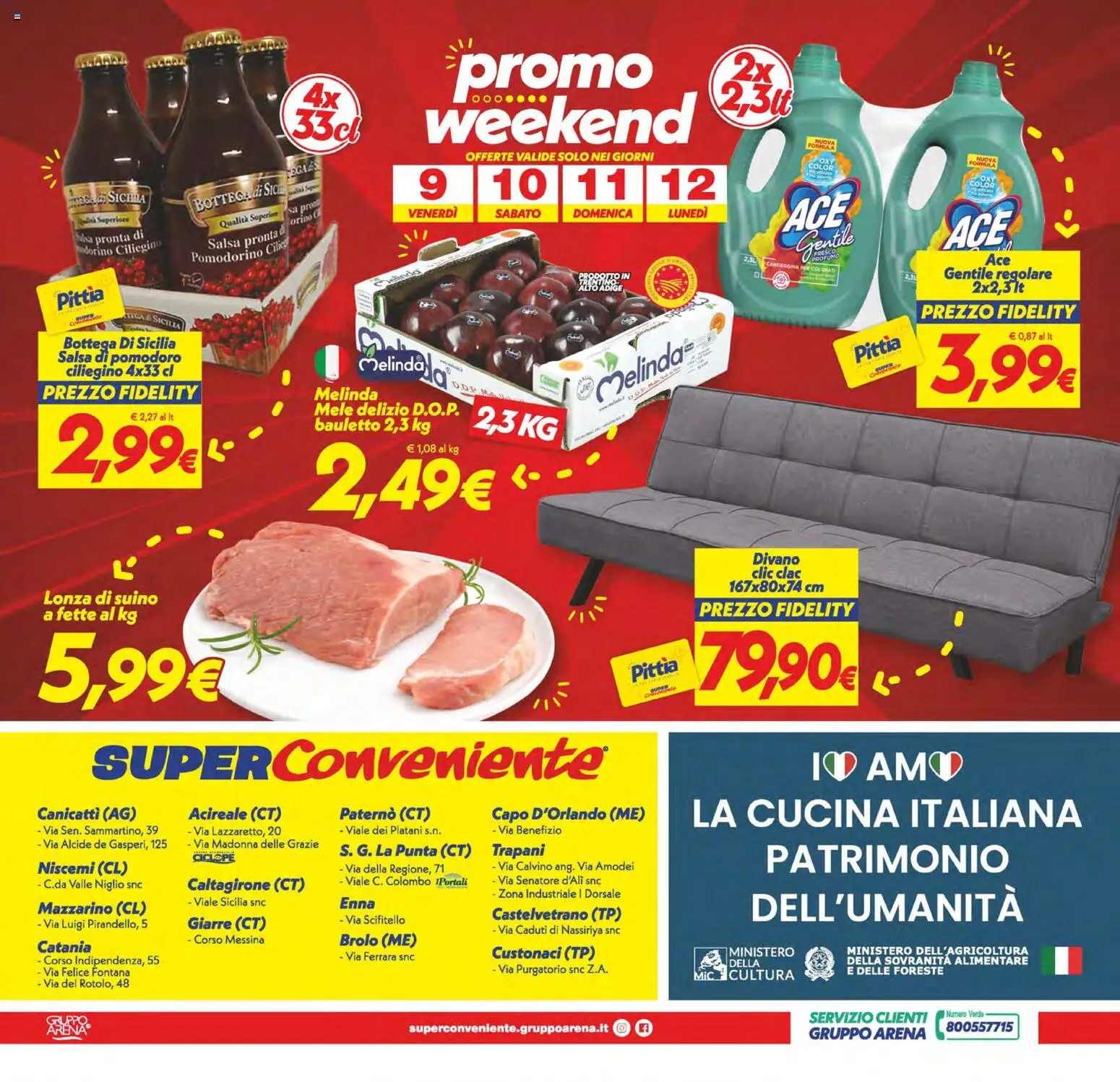 Volantino SuperConveniente del 02/10/2026 | Pagina: 24 | Prodotti: Candeggina, Suino, Pomodoro, Profumo