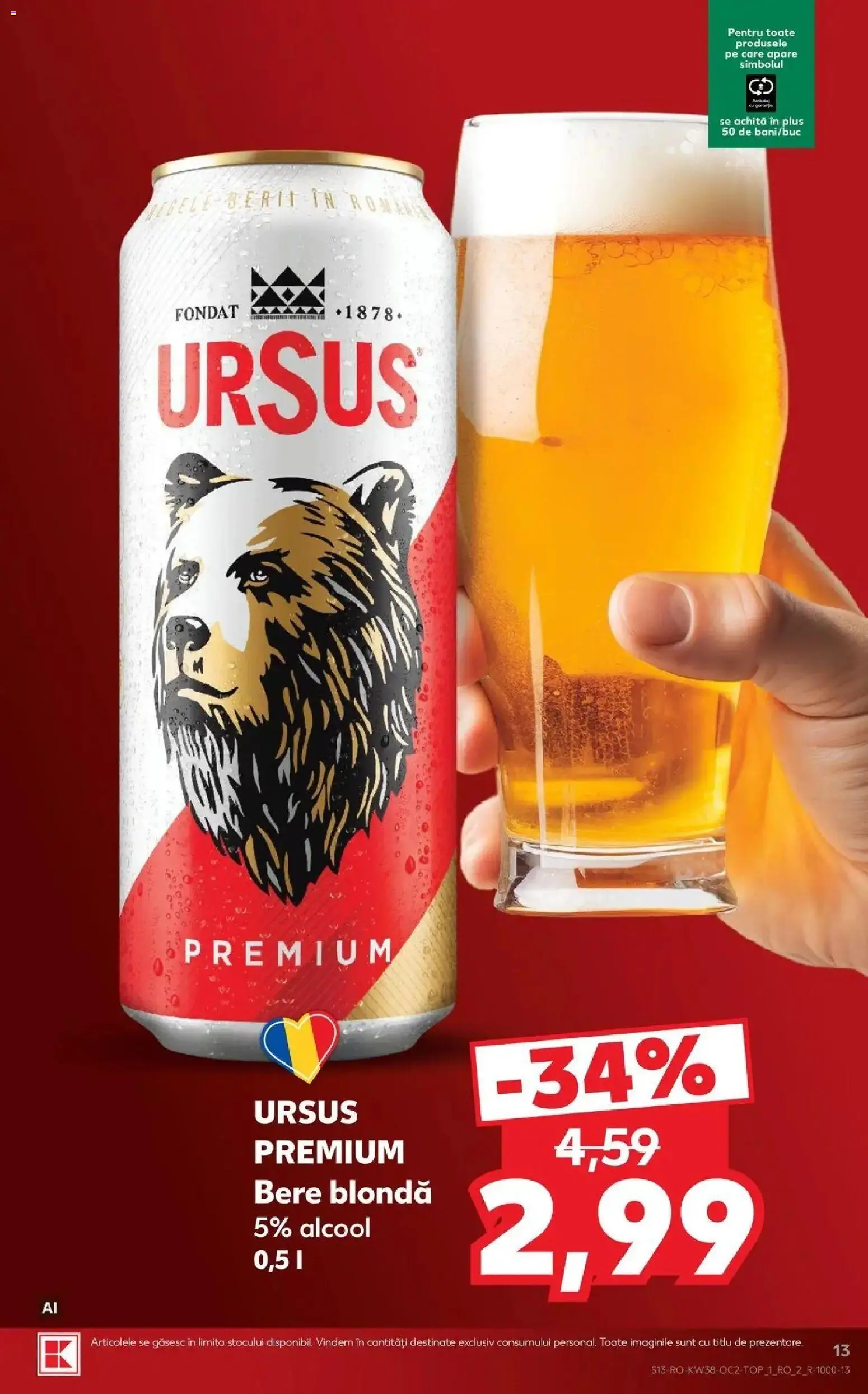 Kaufland Ploiești 16.09.2026 - Revista si Oferta | Pagină: 13 | Produse: Premium, Ursus, Bere, Plus