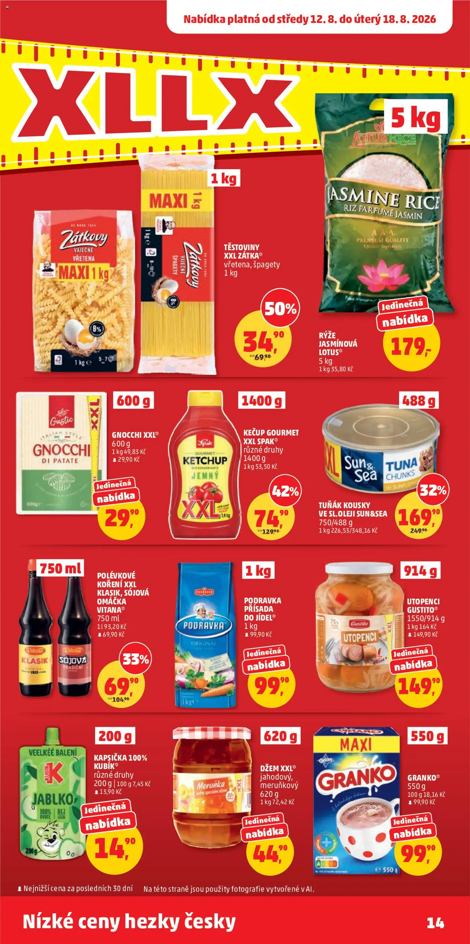 Penny Market leták od 12.08.2026 | Strana: 14 | Produkty: Rýže, Těstoviny, Špagety, Sójová omáčka