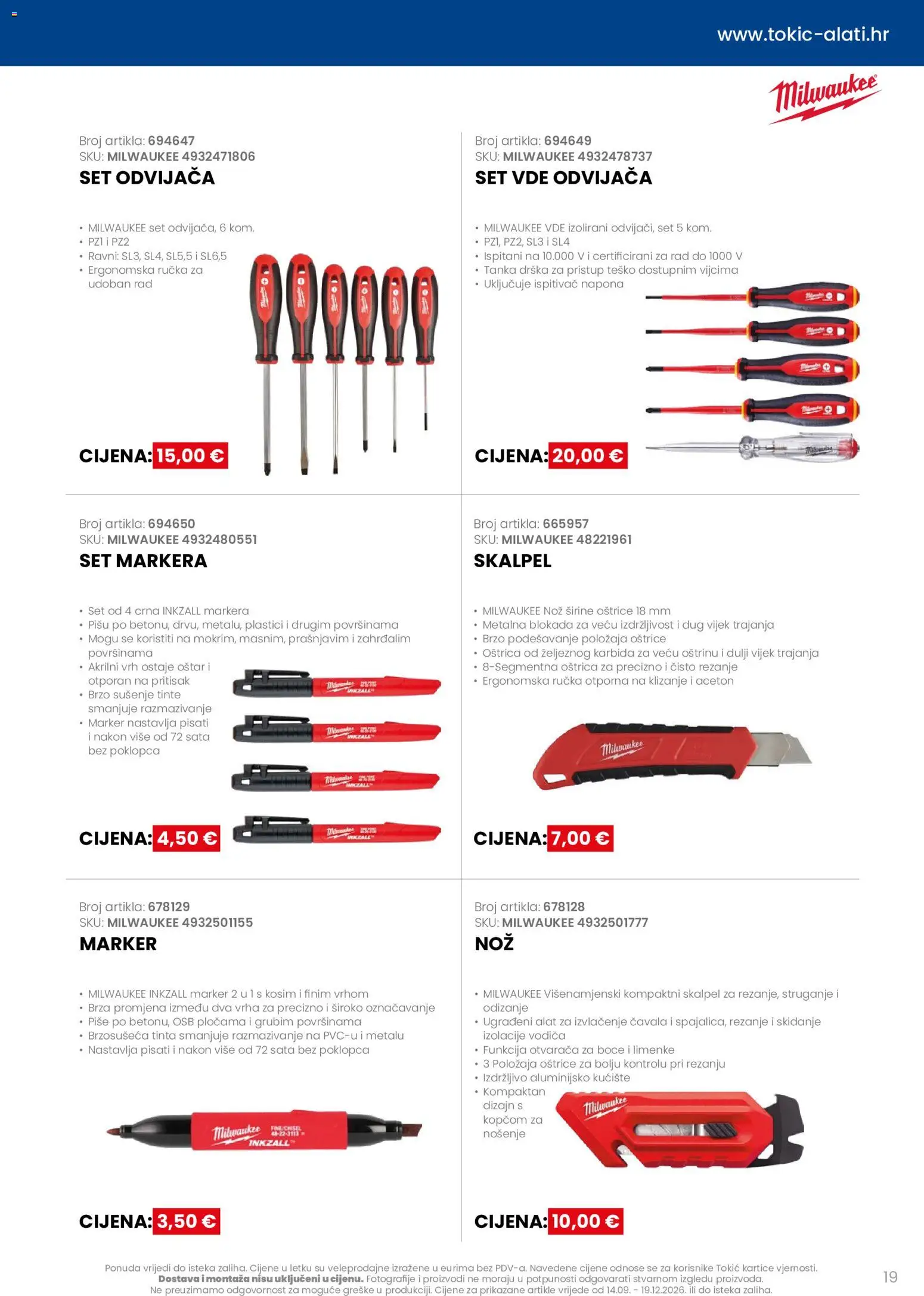 Tokić katalog | vrijedi od 14.09.2026 | Stranica: 19 | Proizvodi: Nož, Alat, Skalpel
