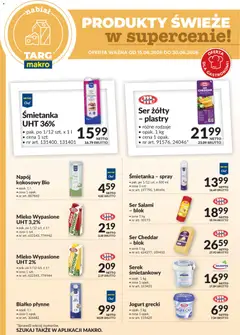 Pogląd oferty "Makro gazetka - Produkty świeże w supercenie" - ważna od 15.06.2026 | Strona: 3 | Produkty: Ser żółty, Mleko wypasione, Cheddar, Ser cheddar
