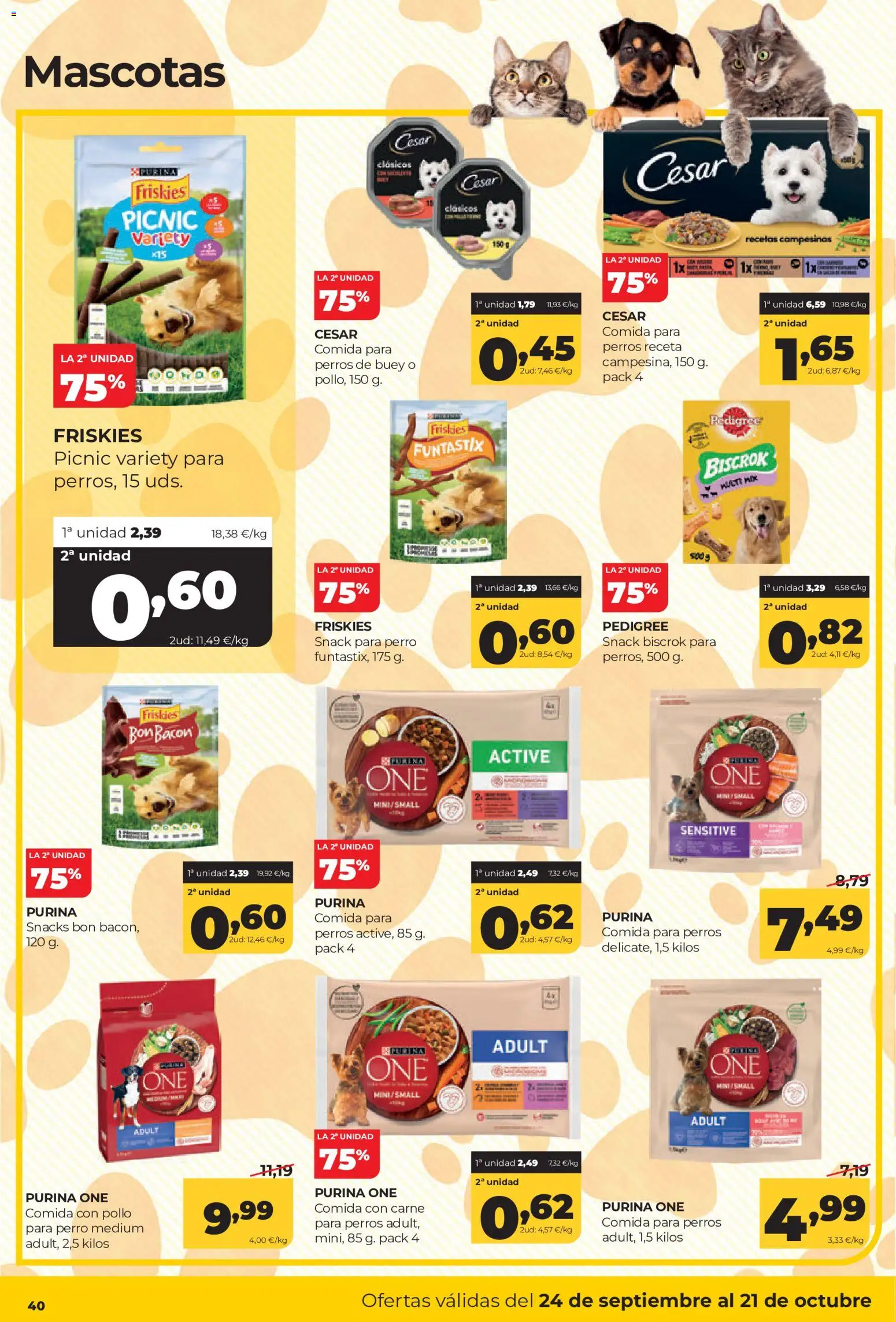 Alimerka folleto Castilla y León │ válido desde el 24/09/2026 | Página: 40 | Productos: Comida para perros, Carne, Bacon, Pollo