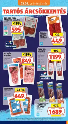 DEBRECENI, • csemege vagy • csípős, 300 g/csomag - amely érvényes a következő dátumtól: 03.05.2026 | Oldal: 7