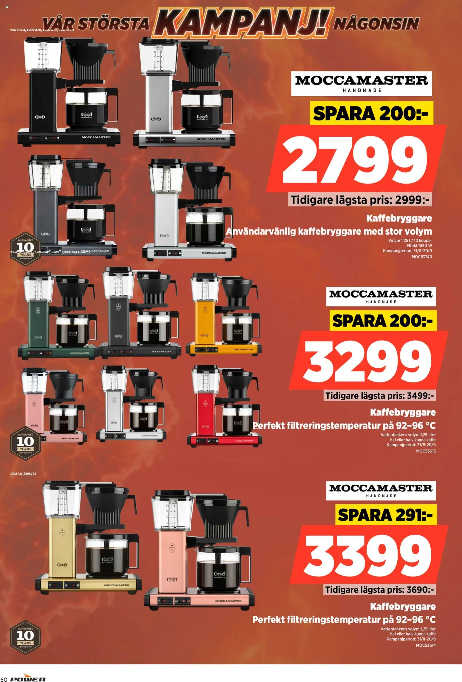 Power reklamblad aktuell från 07/09/2026 | Sida: 50 | Produkter: Kaffebryggare, Kaffe, Koppar