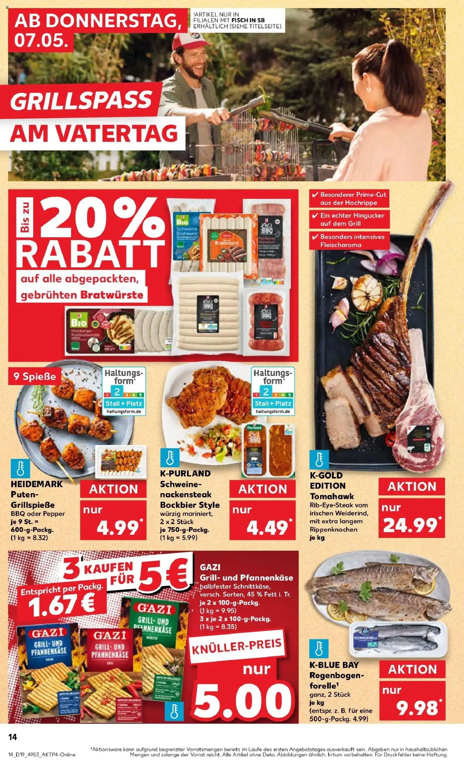 Kaufland Prospekt Kerpen	 – gültig ab 04.05.2026 | Seite: 19 | Produkte: Grill, Spieße, Fisch, Steak