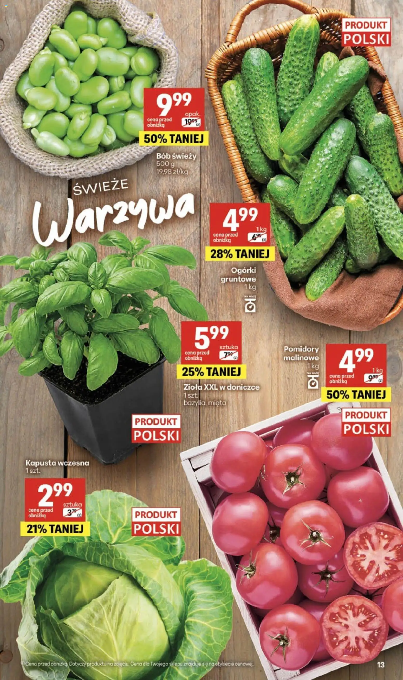 Delikatesy Centrum gazetka - Sklepy Własne od 02.07.2026 | Strona: 13 | Produkty: Kapusta, Pomidory, Ogórki gruntowe, Warzywa