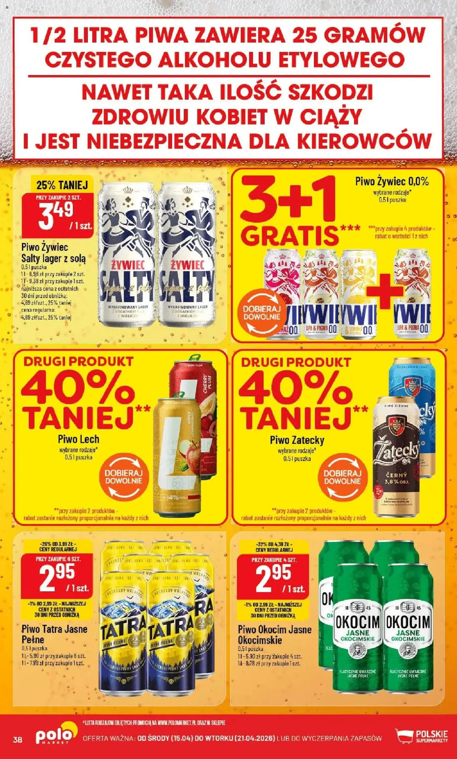 POLOmarket gazetka od 15.04.2026 | Strona: 38 | Produkty: Pigwa, Piwo
