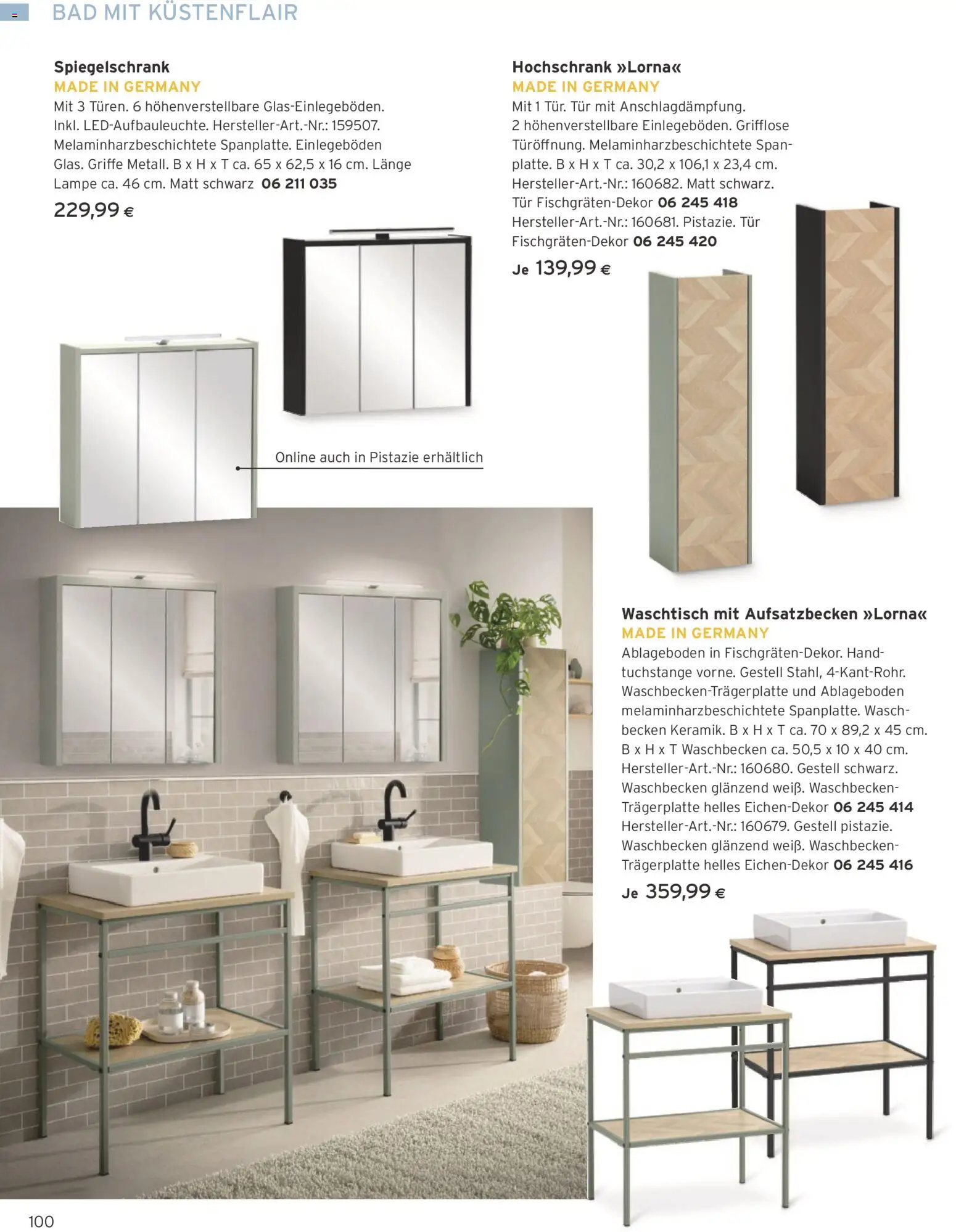 Tchibo Eduscho - Katalog Juni 2026 gültig ab 01.06.2026 | Seite: 100 | Produkte: Rizsliszt, Waschbecken, Bad, Lampe