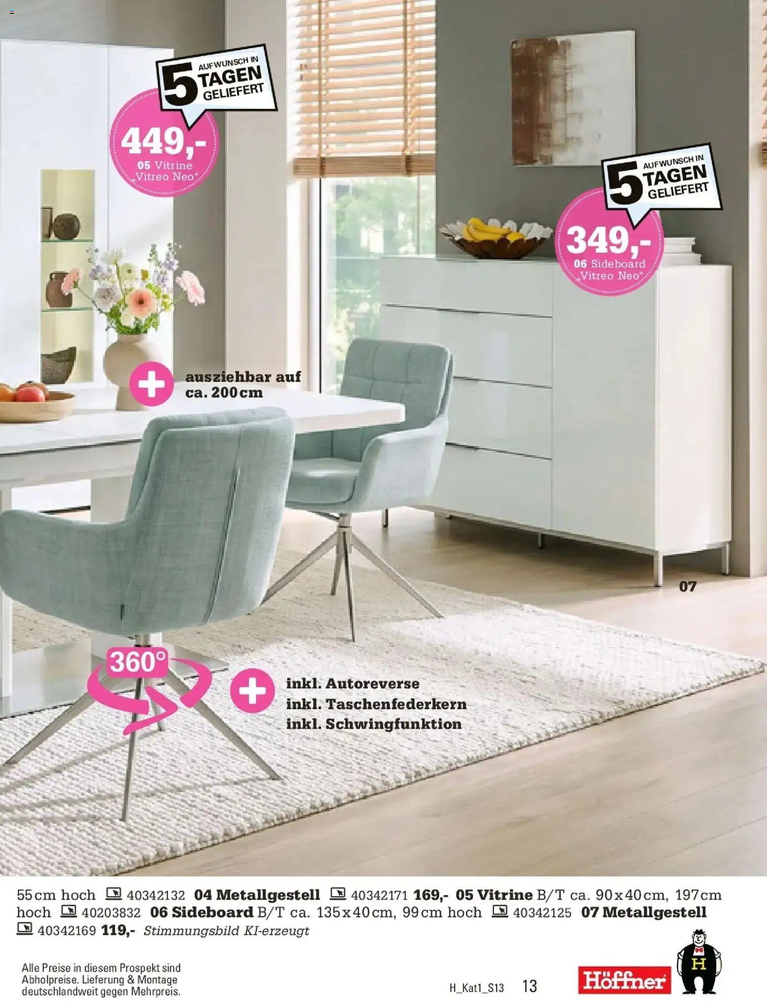 Höffner Prospekt Schönefeld – gültig ab 28.09.2026 | Seite: 13 | Produkte: Sideboard, Vitrine