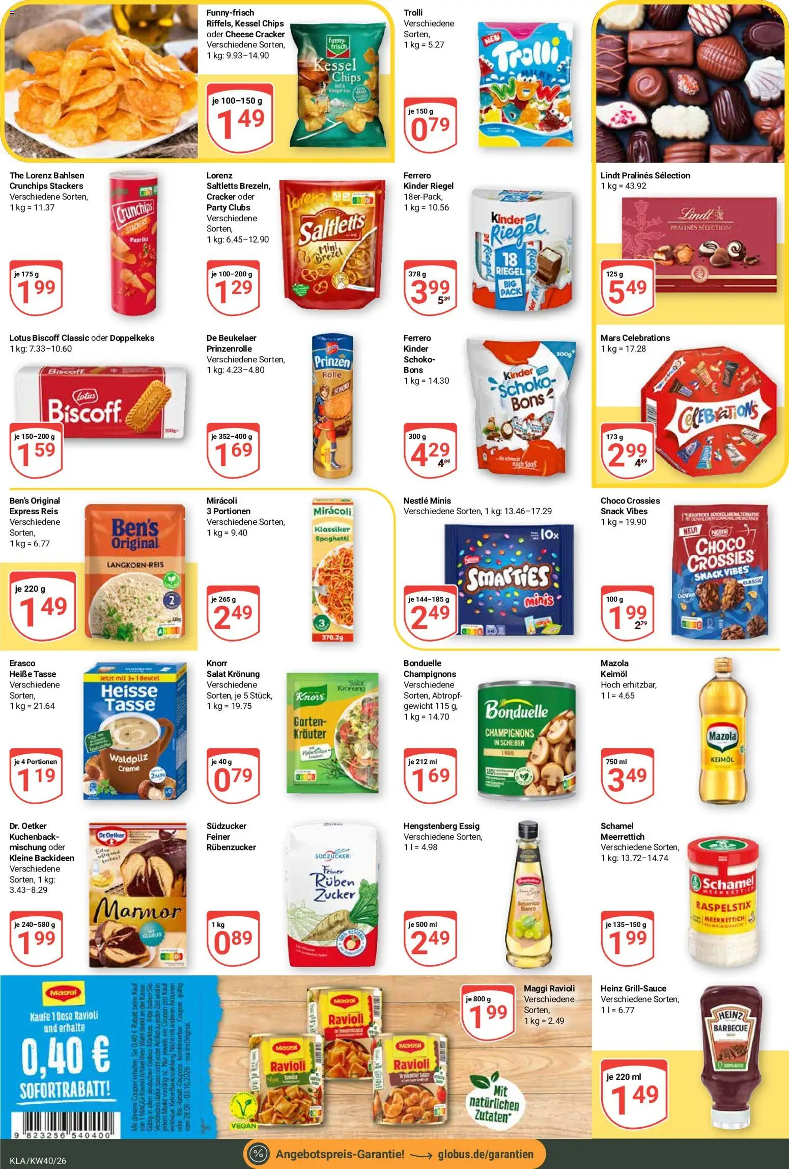 Globus Prospekt Kaiserslautern – gültig ab 28.09.2026 | Seite: 17 | Produkte: Celebrations, Creme, Reis, Lindt