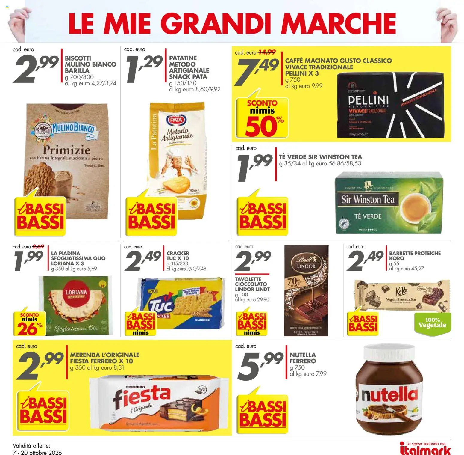 Volantino Italmark del 07/10/2026 | Pagina: 4 | Prodotti: Tè, Barilla, Cracker, Farina integrale