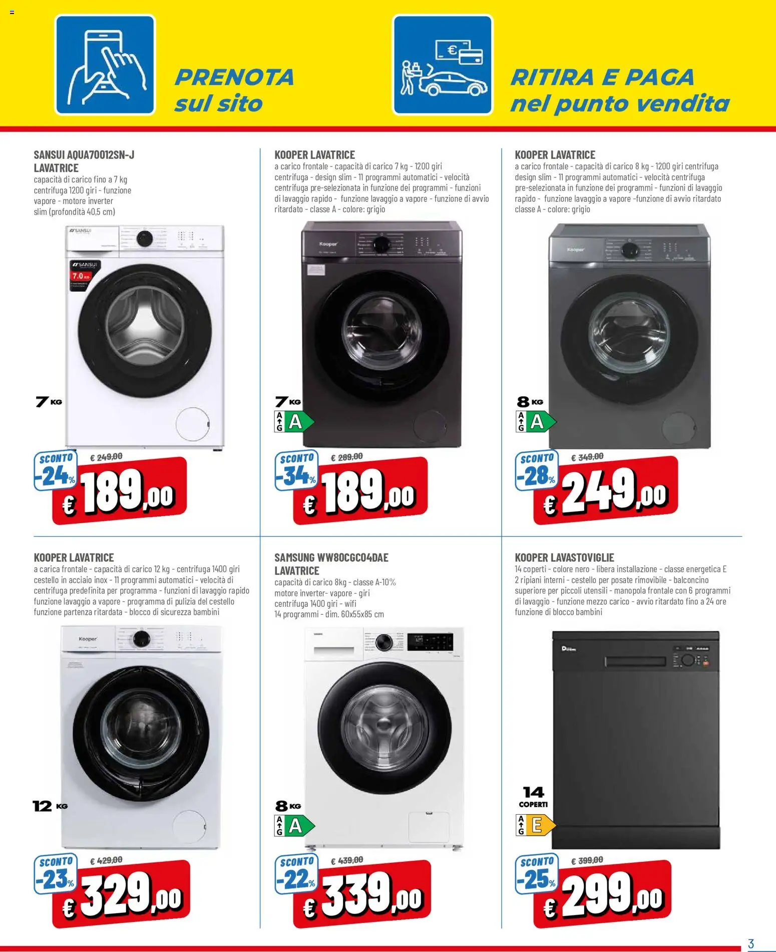 Volantino A&O del 02.05.2026 | Pagina: 3 | Prodotti: Posate, Lavatrice, Lavastoviglie, Samsung