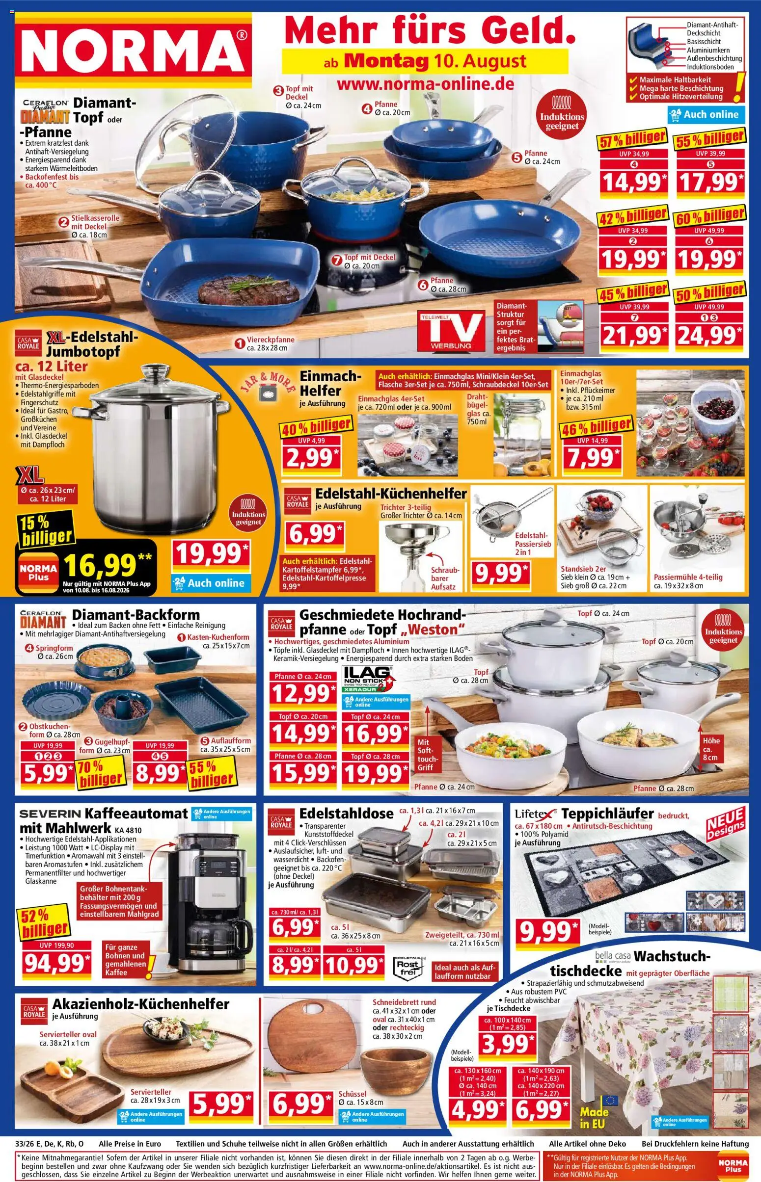 Norma Prospekt – gültig ab 10.08.2026 | Seite: 1 | Produkte: Kaffee, Backofen
