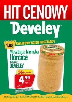 Pogląd oferty "Prim Market promocja - Musztarda Horcice Develey" - ważna od 31.07.2026