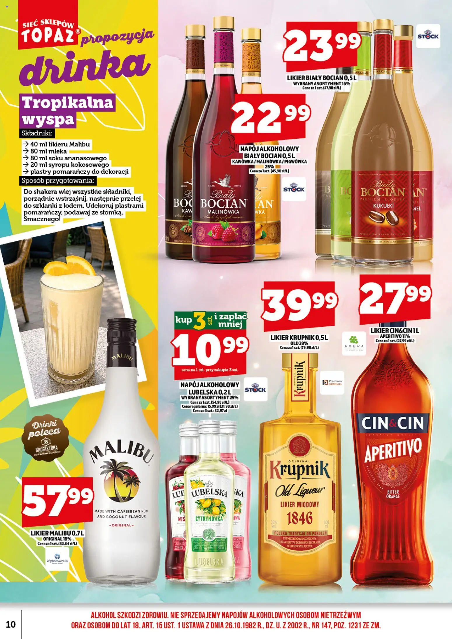 Topaz gazetka alkoholowa od 01.08.2026 | Strona: 12 | Produkty: Mleka, Rum, Szklanki, Alkohol