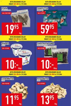 Matdax erbjudanden - Förhandsvisning av reklamblad från butik Matdax aktuell från 18.05.2026 | Sida: 5 | Produkter: Galler, Cashewnötter, Lax, Gräddfil