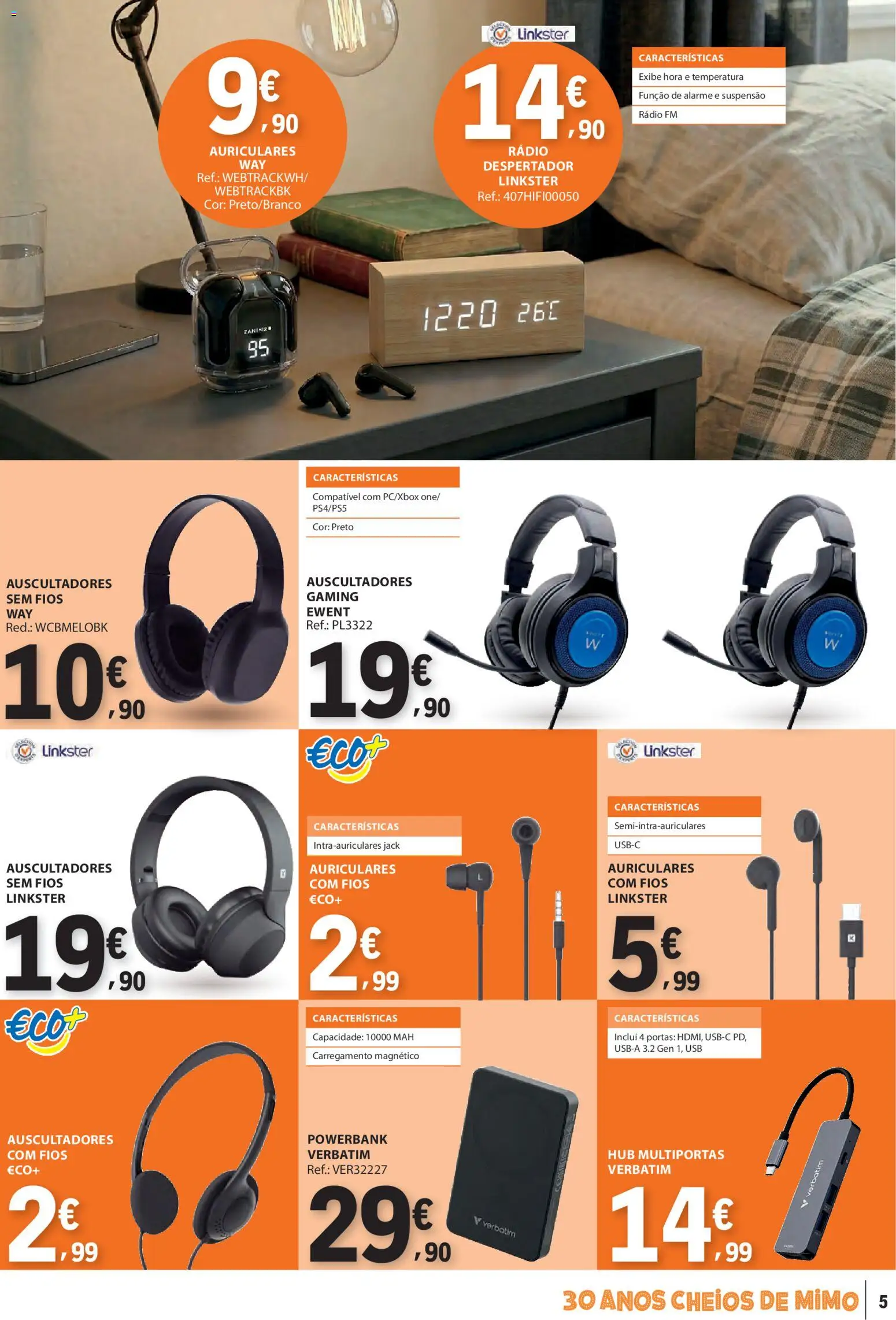 E.Leclerc folheto Não Alimentar │ válido de 09.04.2026 | Página: 5 | Produtos: Rádio, Despertador, Suspensão, Portas