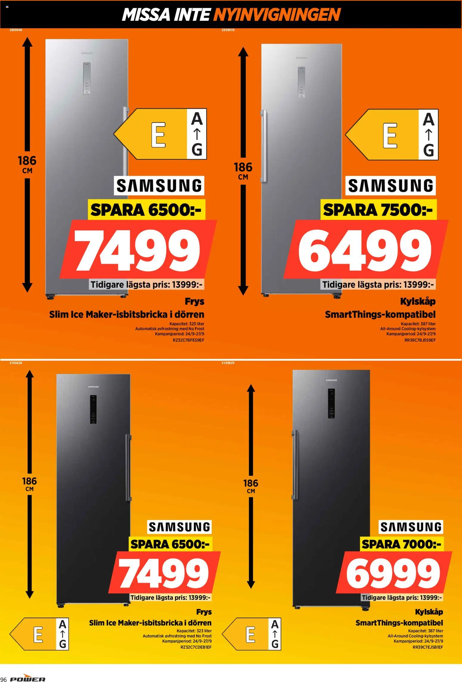 Power reklamblad aktuell från 24/09/2026 | Sida: 96 | Produkter: Kylskåp, Frys