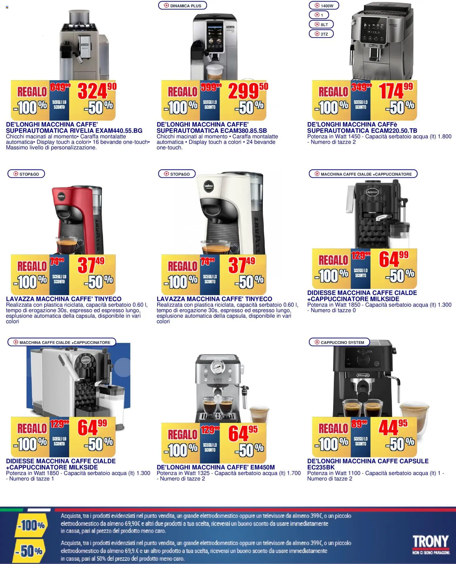 Volantino Trony del 25/06/2026 | Pagina: 6 | Prodotti: Caraffa, Caffè, Acqua, Lavazza
