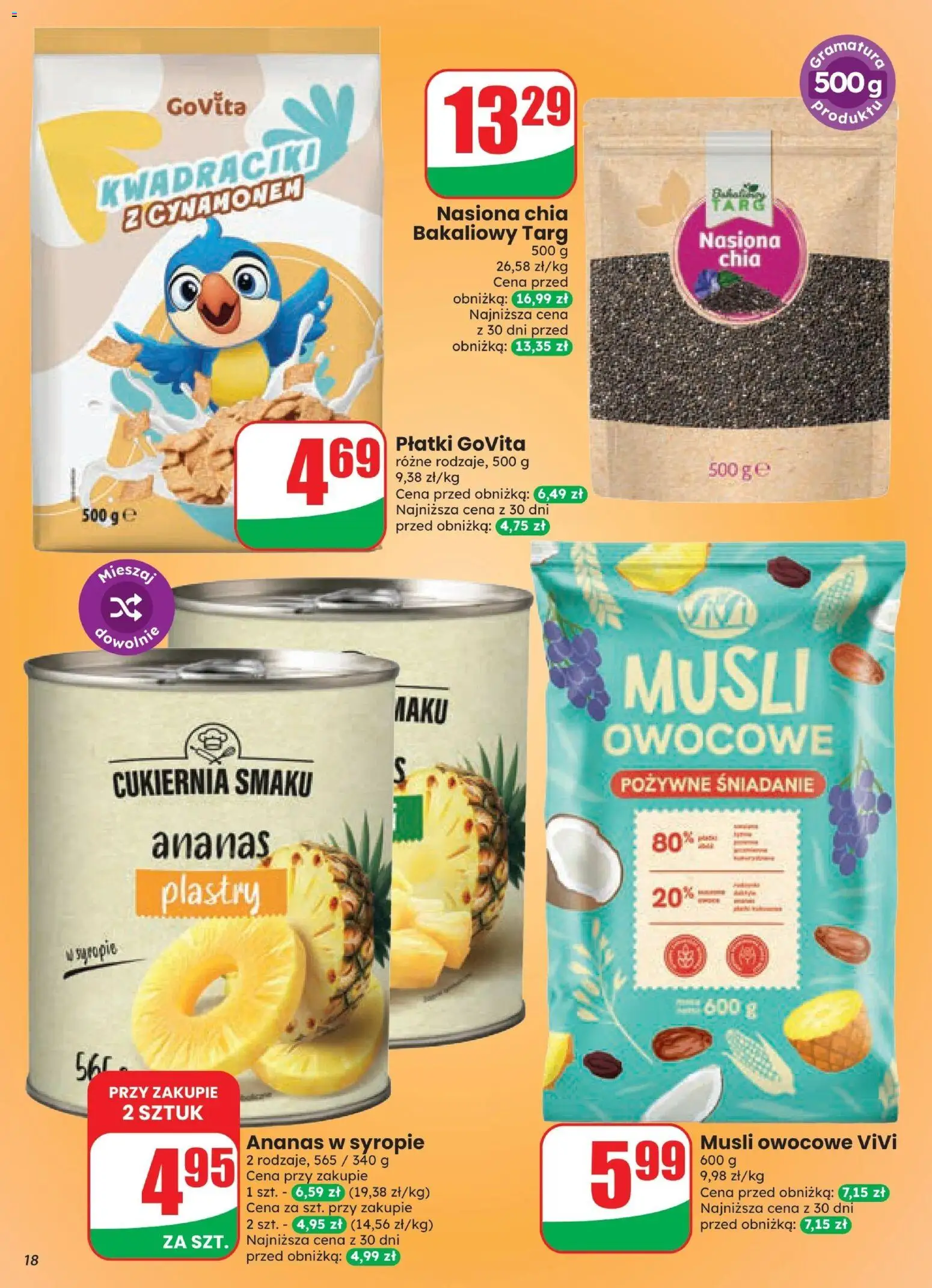 Dino gazetka od 07.10.2026 | Strona: 18 | Produkty: Chia, Nasiona, Ananas, Nasiona chia
