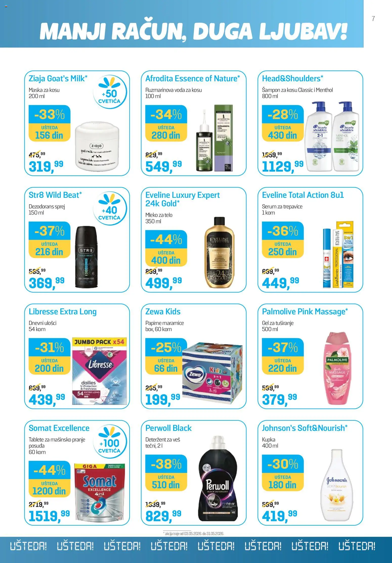 Lilly drogerie katalog - važi od 01.05.2026 | Strana: 7 | Proizvode: Voda, Mleko, Maska, Dezodorans