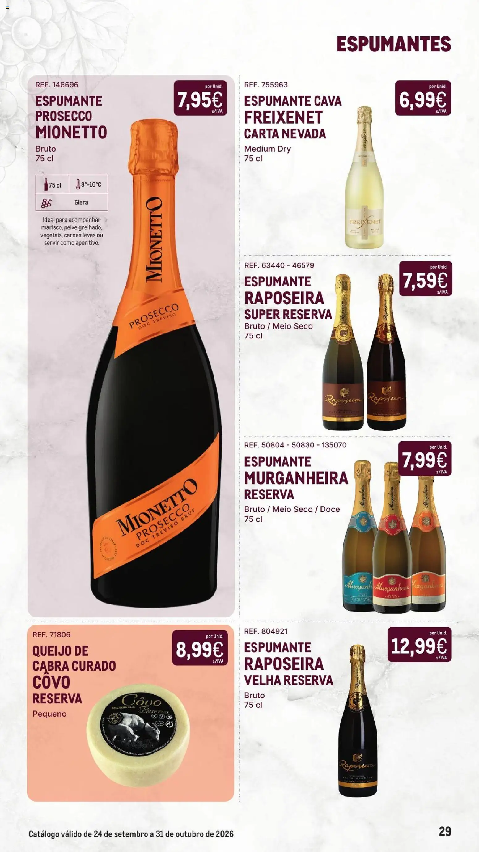 Makro Especial Vinhos │ válido de 24/09/2026 | Página: 29 | Produtos: Espumante, Prosecco, Queijo, Peixe