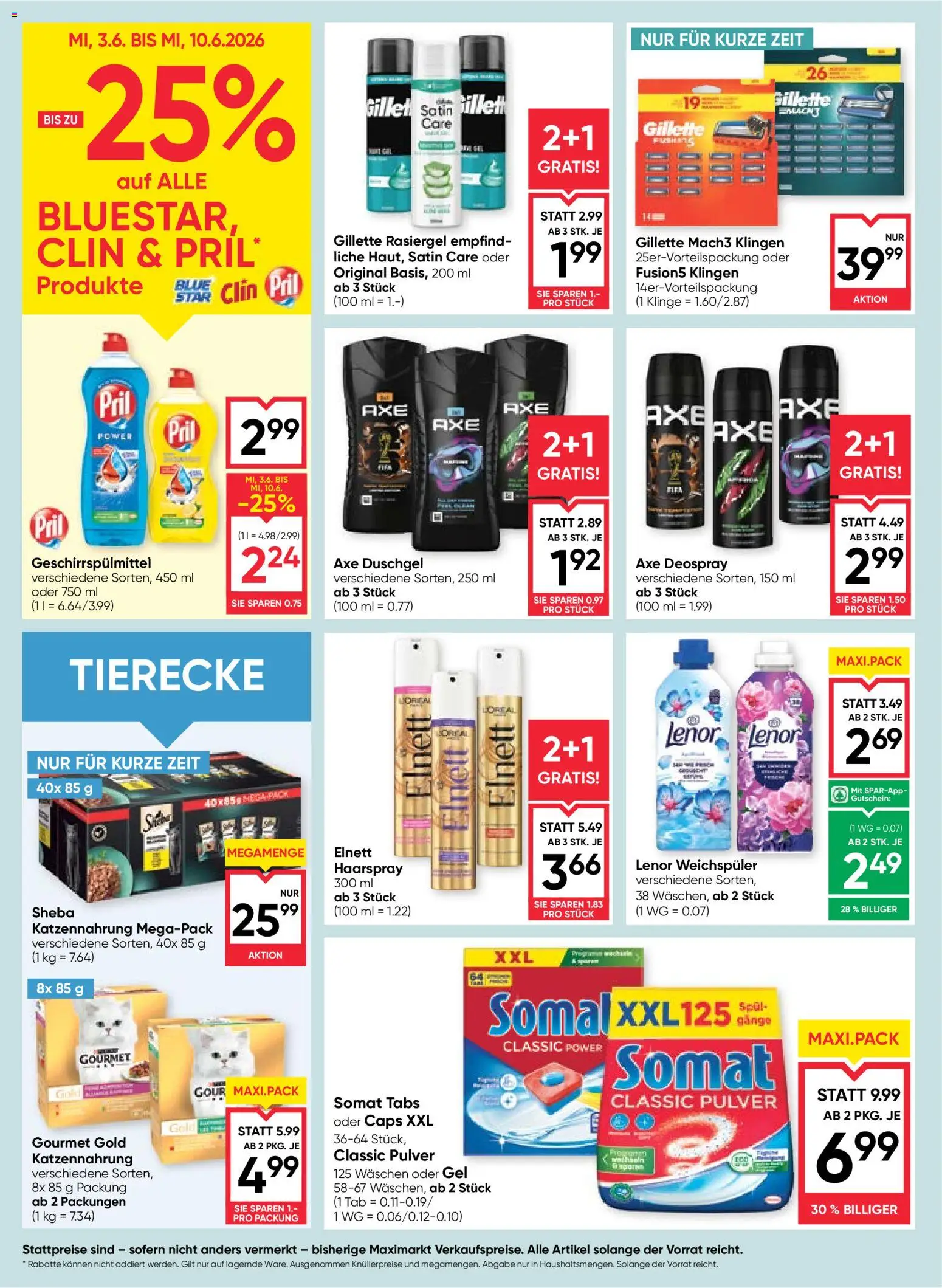 Maximarkt Flugblatt gültig ab 03.06.2026 | Seite: 14 | Produkte: Geschirrspülmittel, Haarspray, Duschgel, Weichspüler