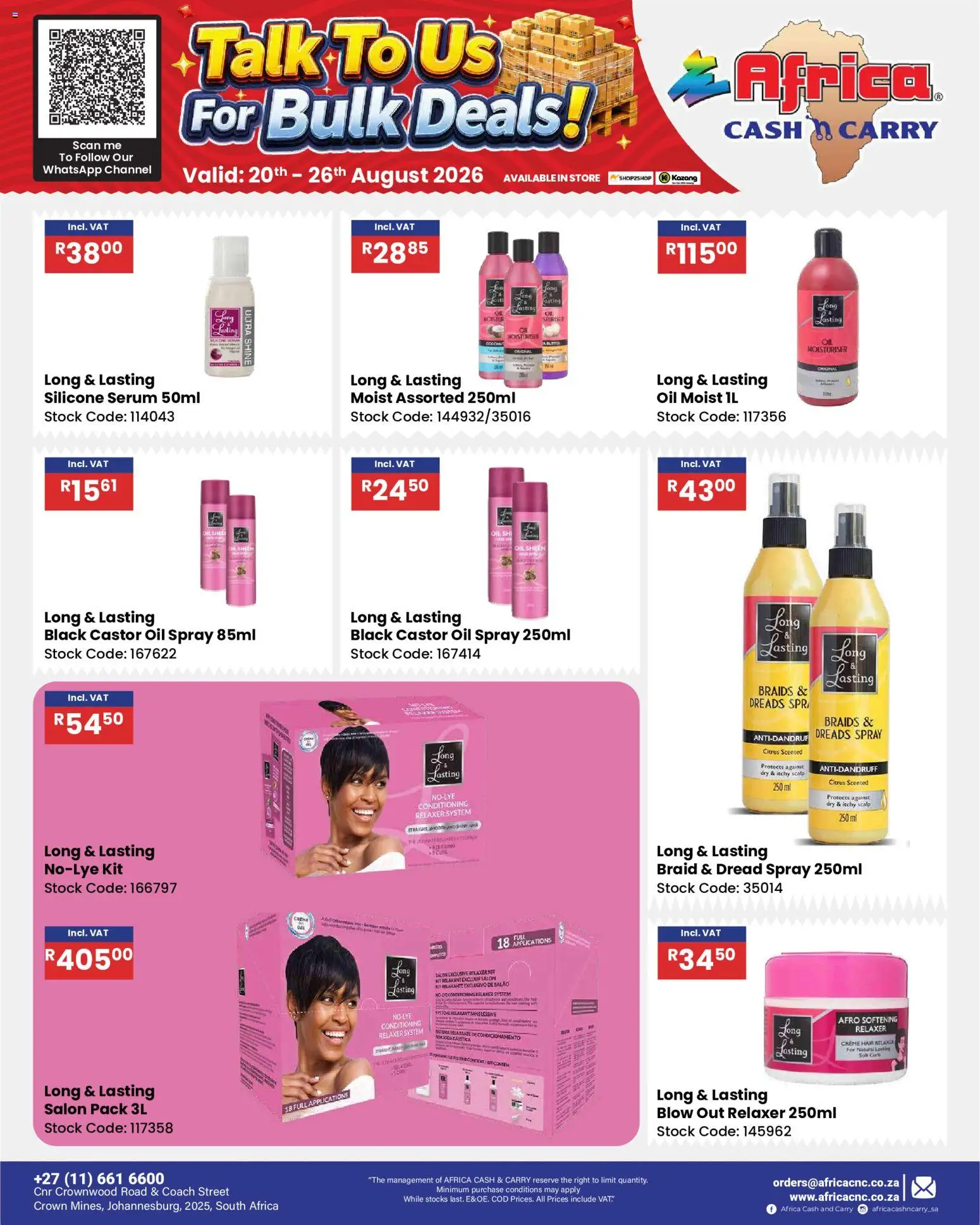 New Africa Cash & Carry catalogue – valid from 20/08/2026 | Page: 61 | Products: Serum, Oil, Stock, Relaxer