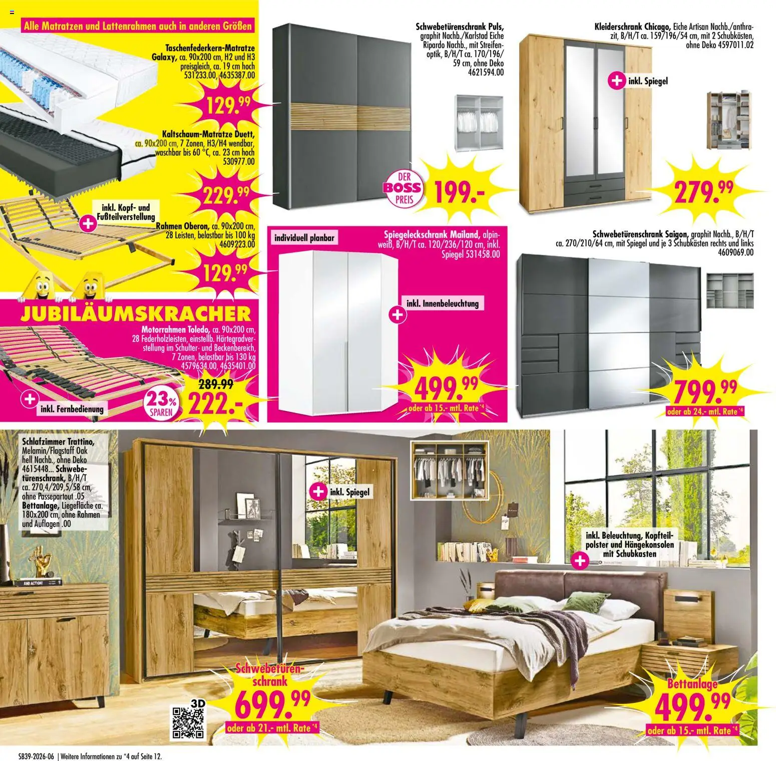 SB Möbel Boss Prospekt Bobbau – gültig ab 19.09.2026 | Seite: 6 | Produkte: Kleiderschrank, Schwebetürenschrank, Schrank, Spiegel