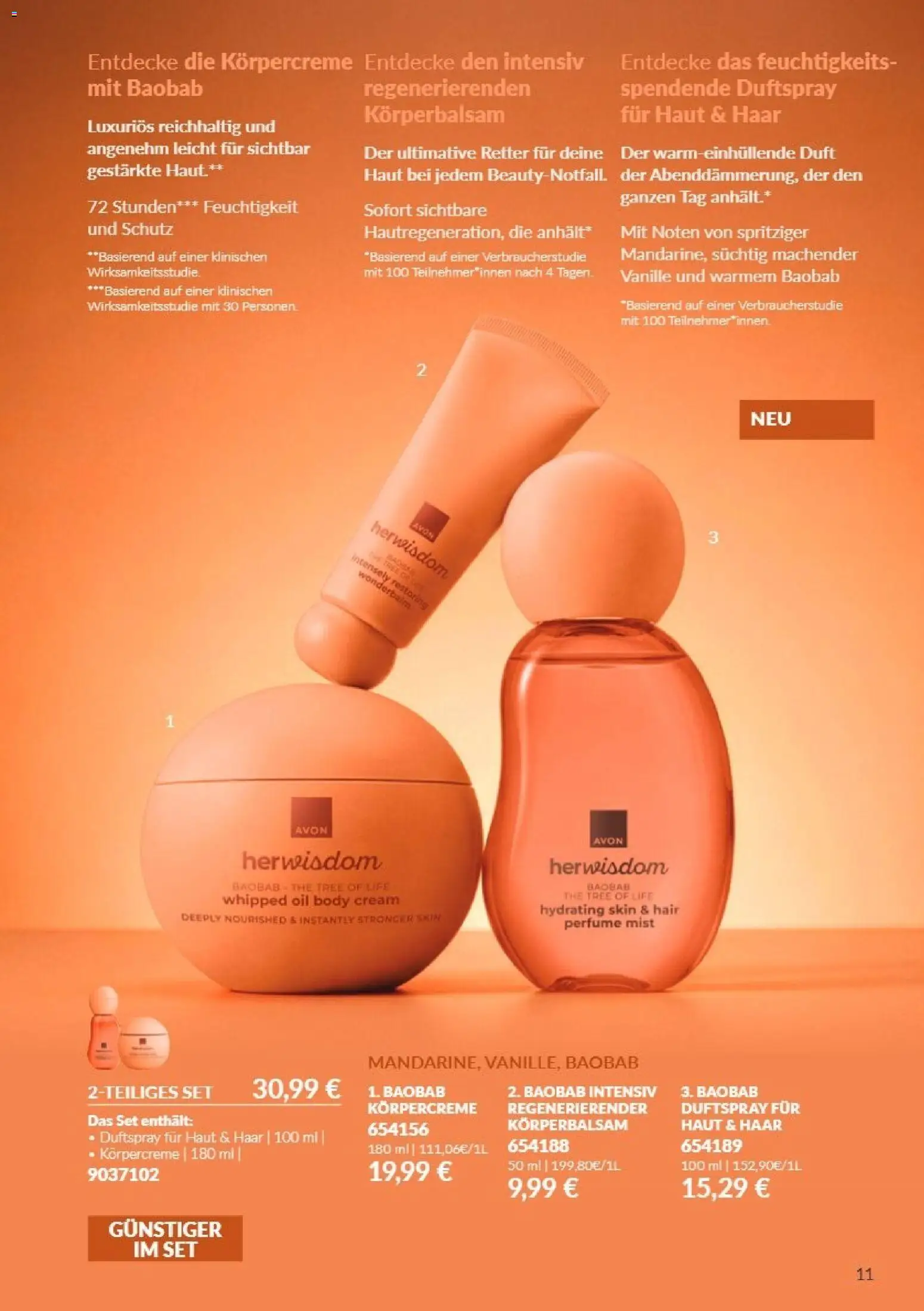 AVON Katalog Oktober 2026 – gültig ab 01.10.2026 | Seite: 11 | Produkte: Duft, Körpercreme, Vanille, Body Cream