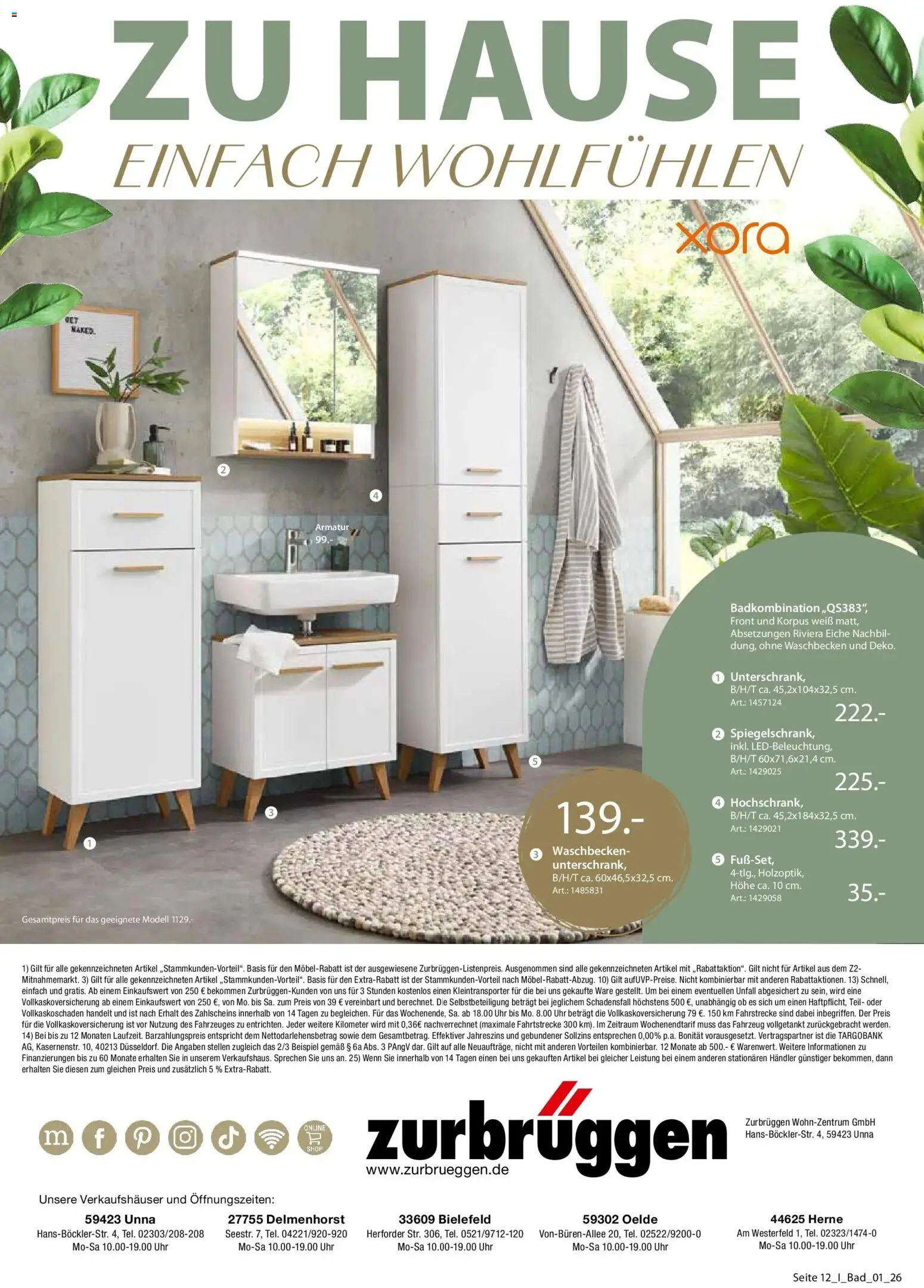 Zurbrüggen Bad Spezial – gültig ab 24.07.2026 | Seite: 12 | Produkte: Waschbecken, Armatur, Uhr
