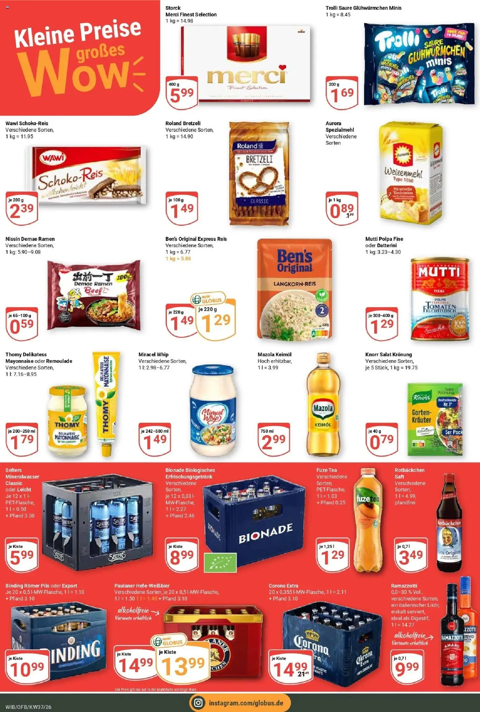Globus Prospekt Wiesbaden-Nordenstadt (ab 07.09.2026) » Angebote online | Seite: 6 | Produkte: Miracel whip, Mayonnaise, Saft, Reis