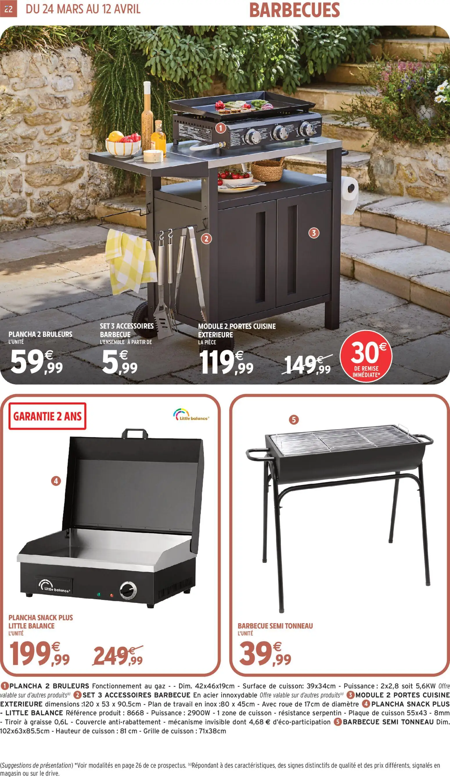 {H1} | Page: 22 | Produits: Plancha, Barbecue, Plaque de cuisson, Grille de cuisson