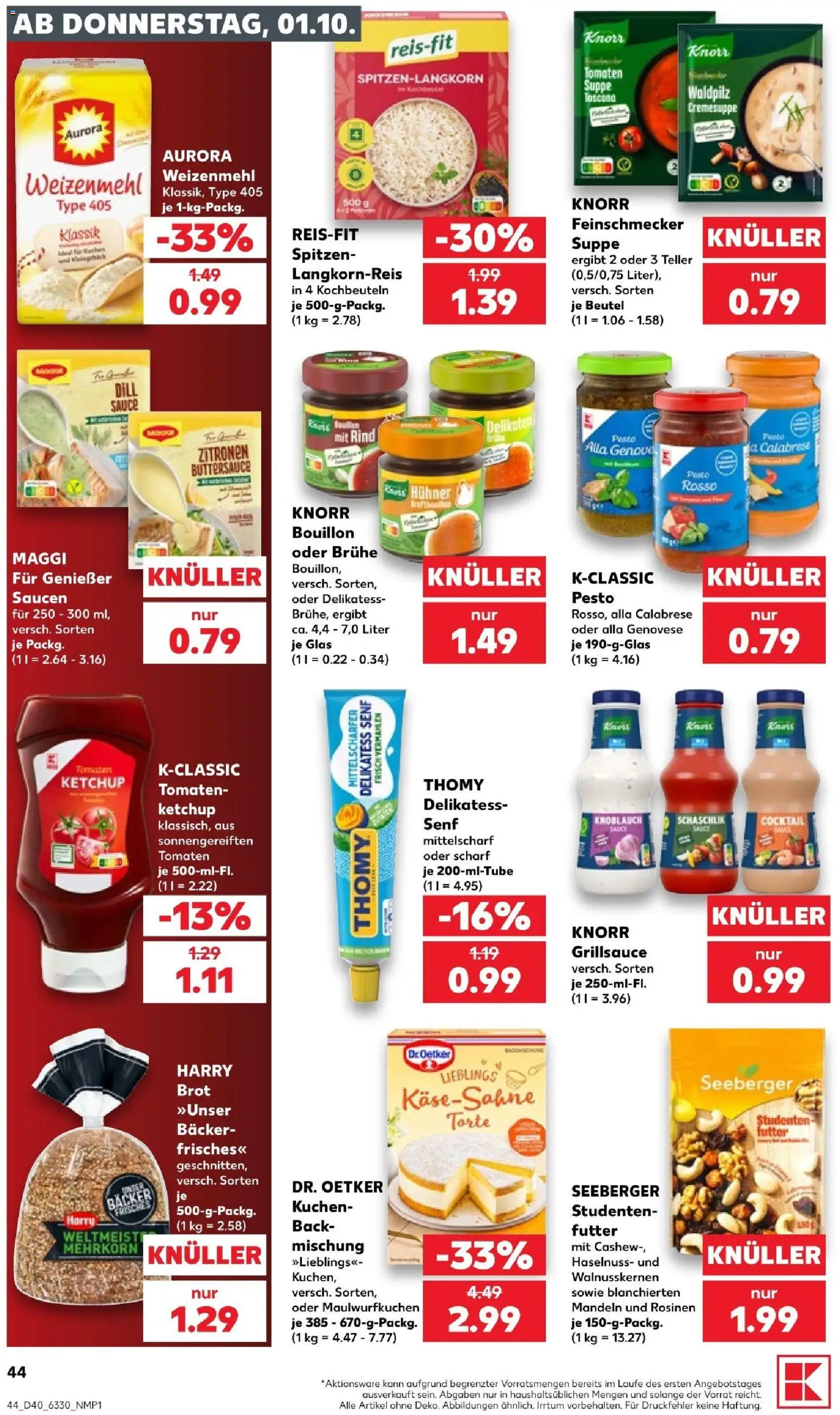 Kaufland Prospekt Kiel – gültig ab 01.10.2026 | Seite: 48 | Produkte: Tomaten, Brot, Ketchup, Zitronen