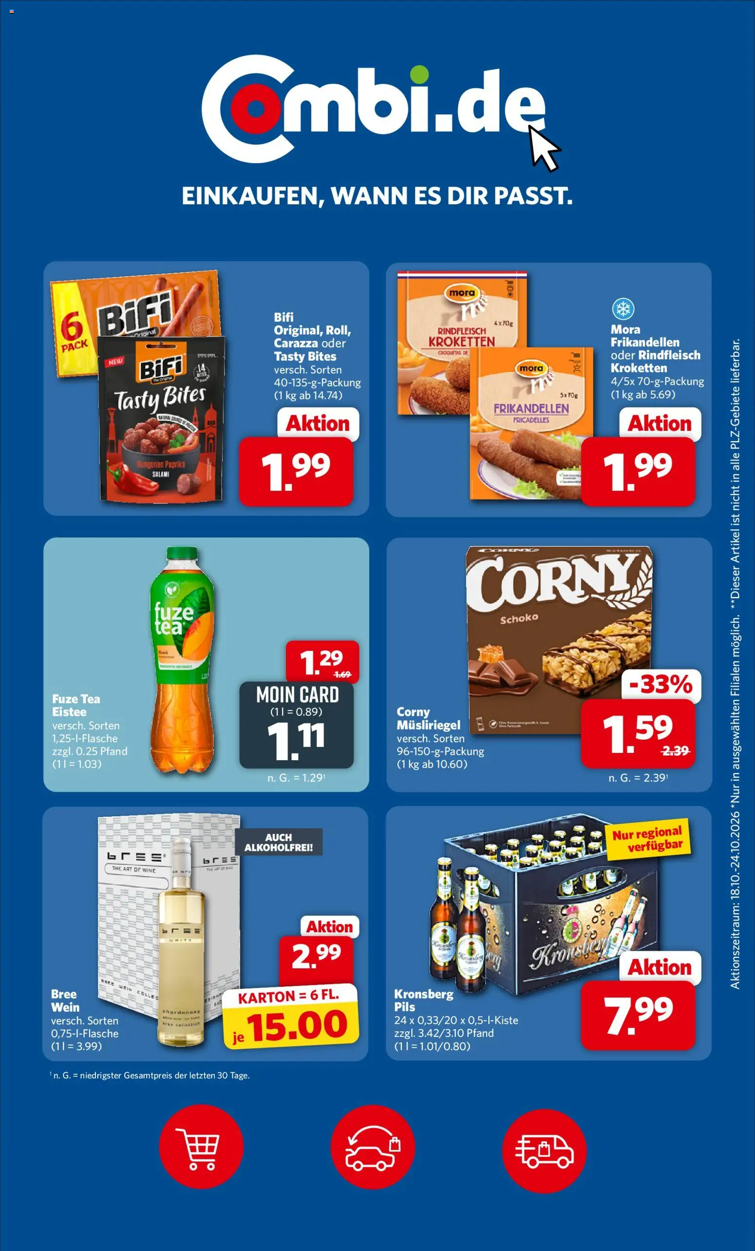 Combi Prospekt – gültig ab 19.10.2026 | Seite: 27 | Produkte: Bifi, Bree, Salami, Wein