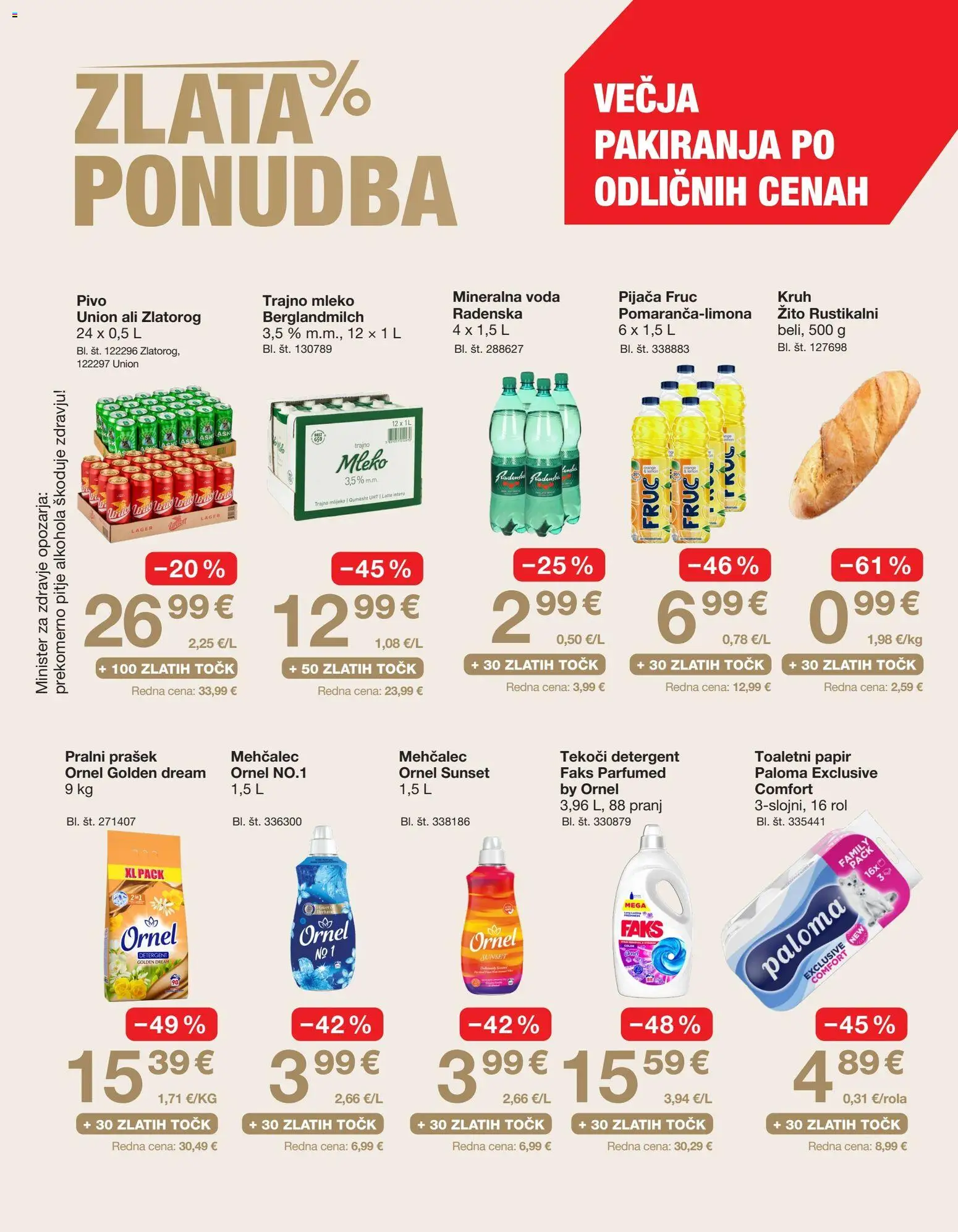 Novi Petrol katalog ponudbe – veljaven od 02.07.2026 | Stran: 40 | Izdelki: Prašek, Pralni prašek, Mleko, Detergent