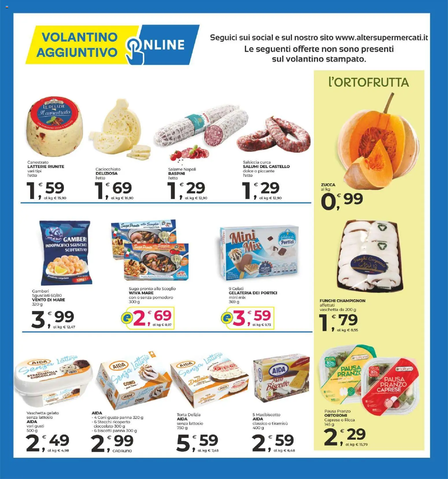Volantino Alter Discount del 20/08/2026 | Pagina: 13 | Prodotti: Cioccolato, Gamberi, Gelato, Torta