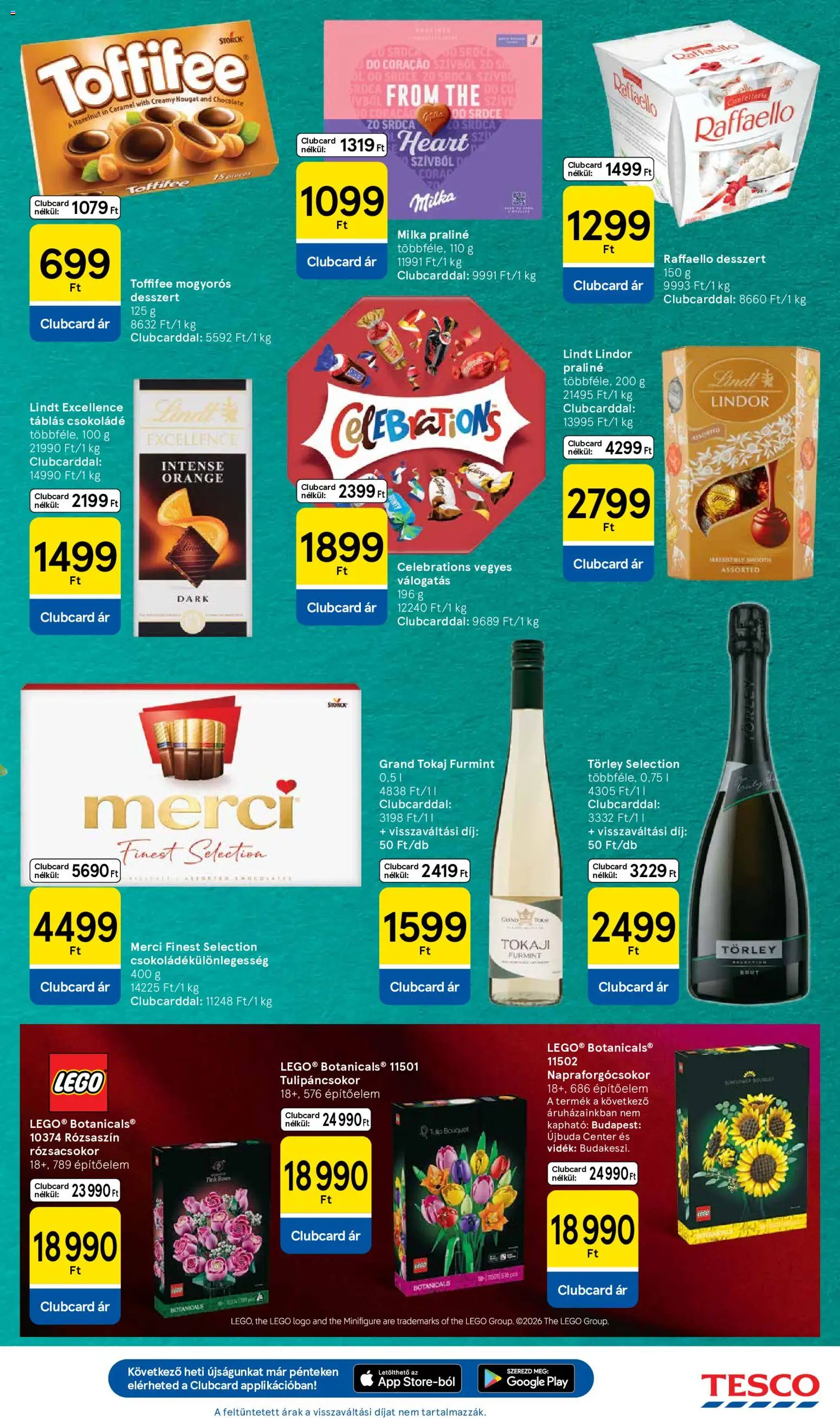 Tesco akciós ujság - amely érvényes a következő dátumtól: 18.06.2026 | Oldal: 11 | Termékek: Raffaello, Praliné, Toffifee, Tokaj furmint
